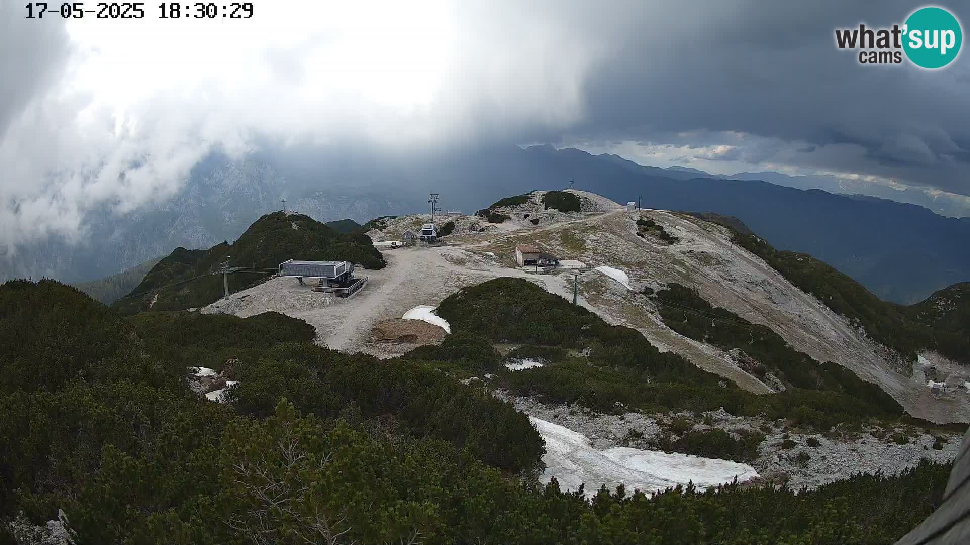 Stazione sciistica Vogel webcam Panorama dalla Orlova glave verso il Triglav