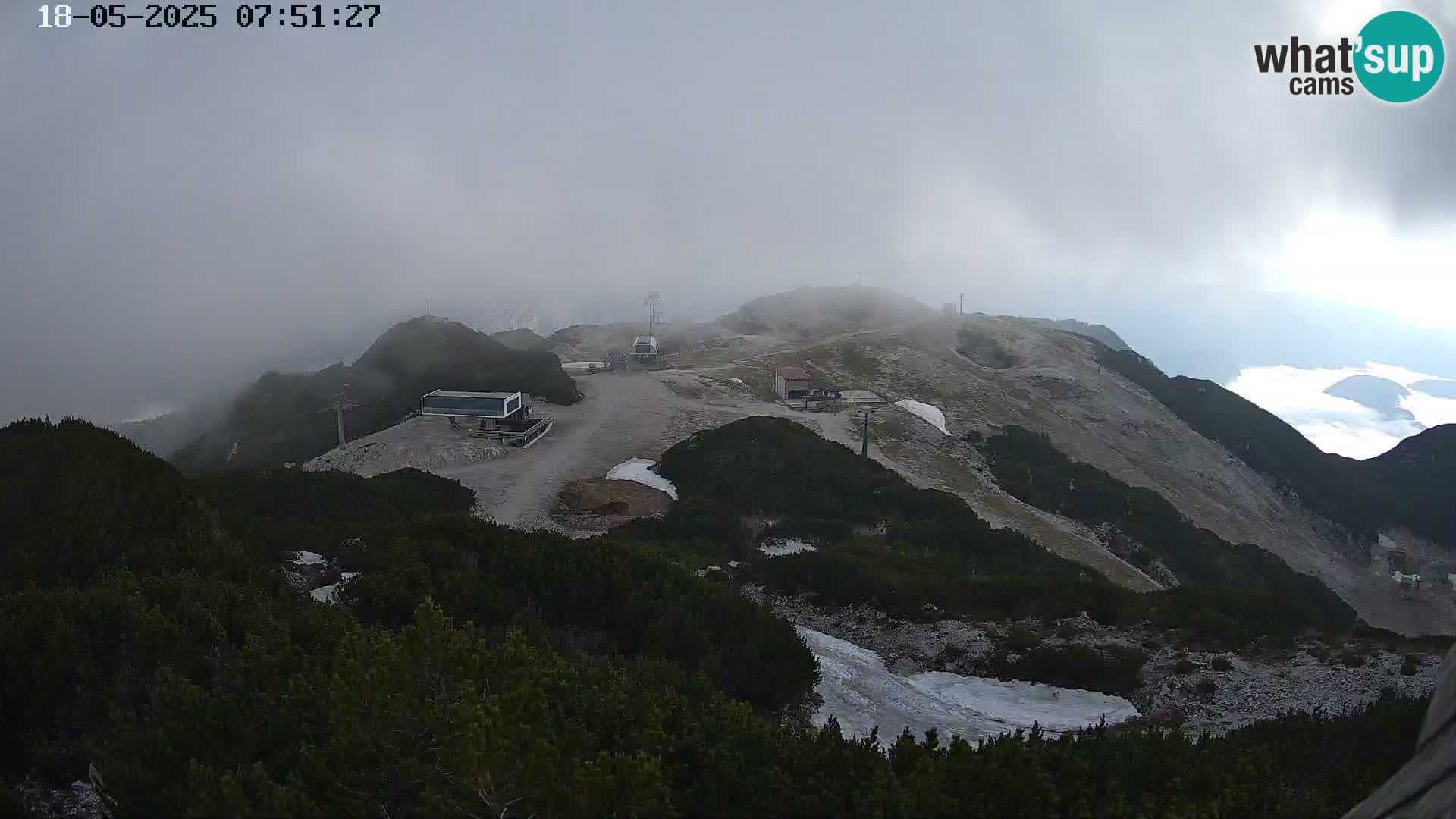 Stazione sciistica Vogel webcam Panorama dalla Orlova glave verso il Triglav