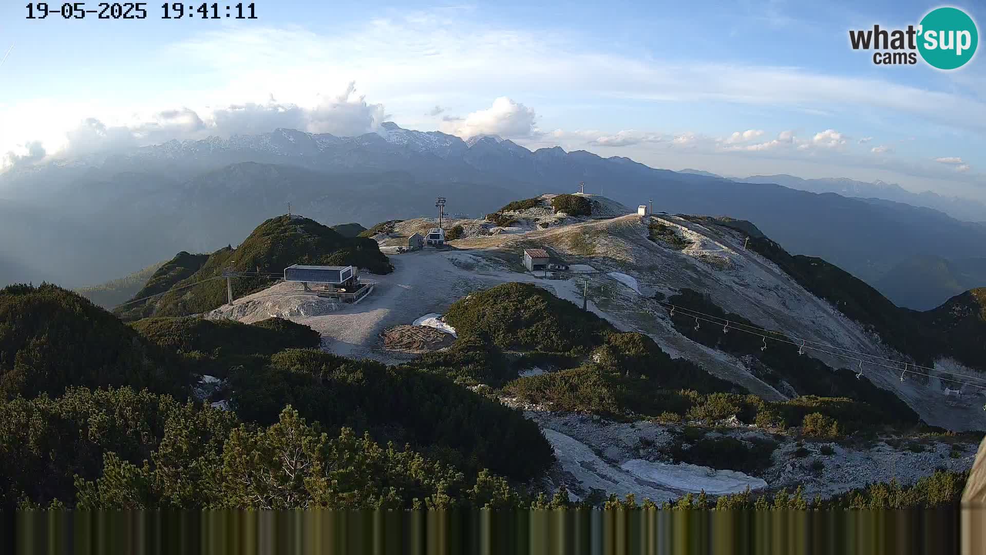 Stazione sciistica Vogel webcam Panorama dalla Orlova glave verso il Triglav