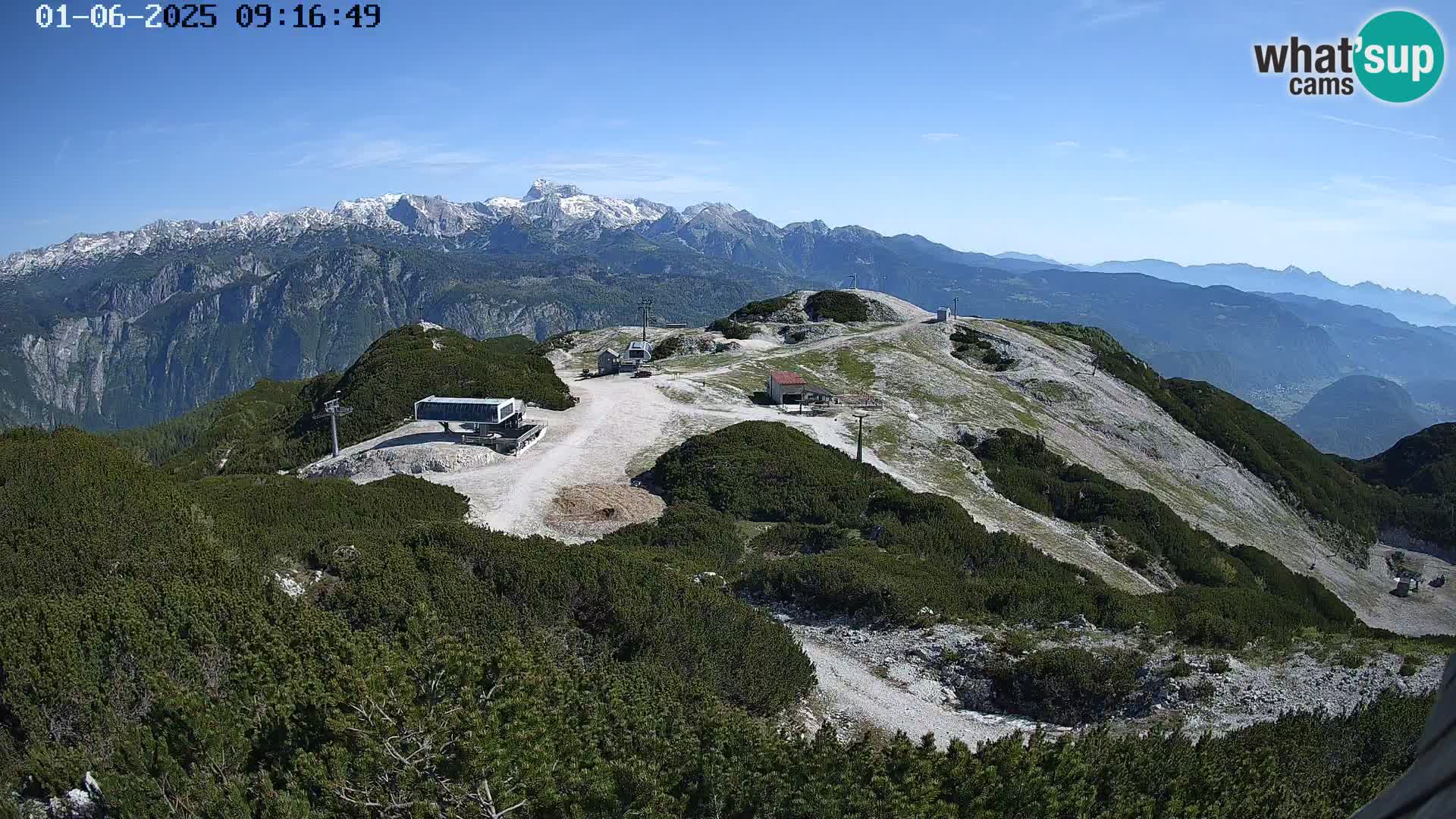 Stazione sciistica Vogel webcam Panorama dalla Orlova glave verso il Triglav