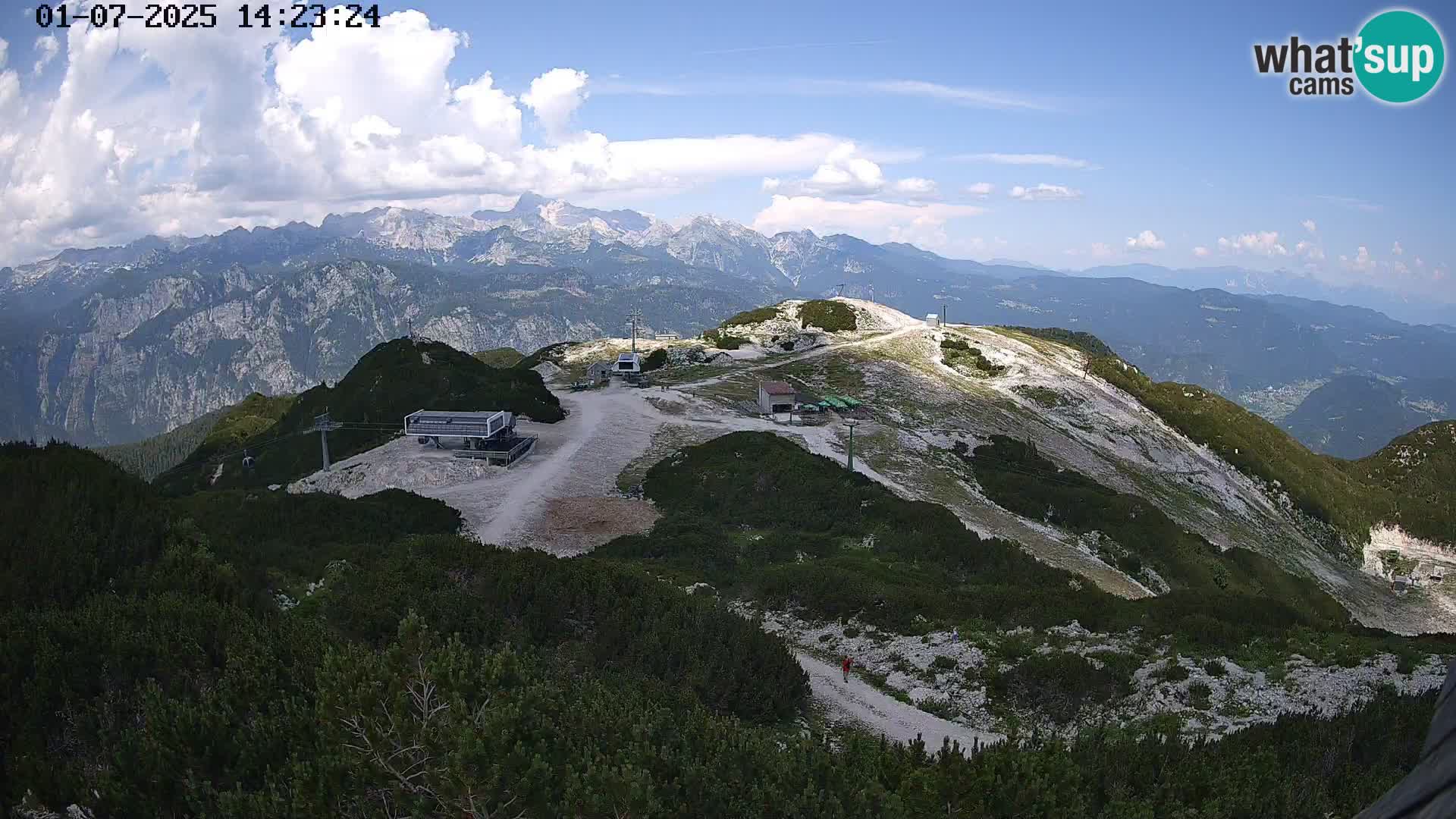 Vogel Ski Resort webcam View from Orlova Glava to Triglav