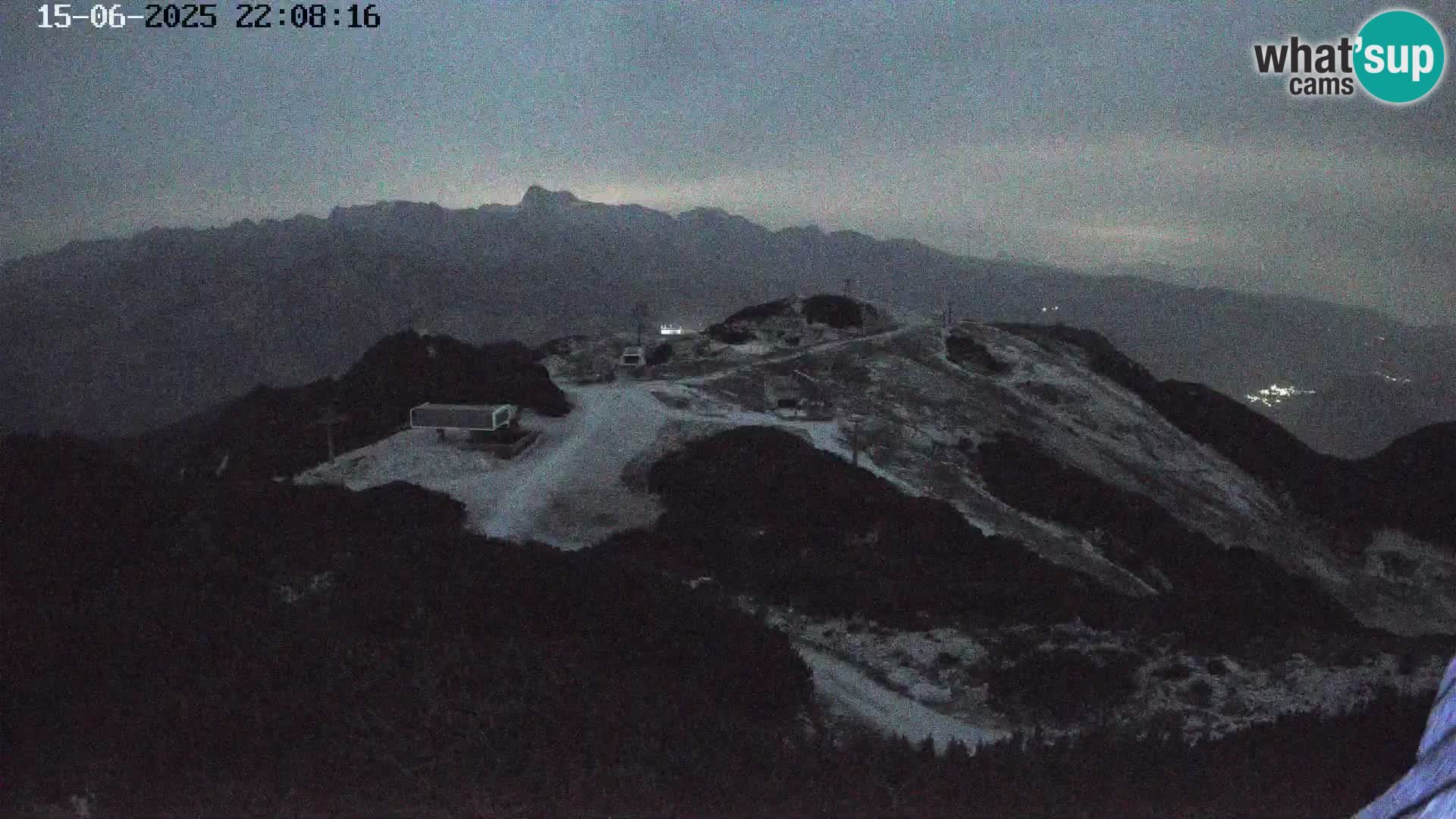 Vogel Ski Resort webcam View from Orlova Glava to Triglav