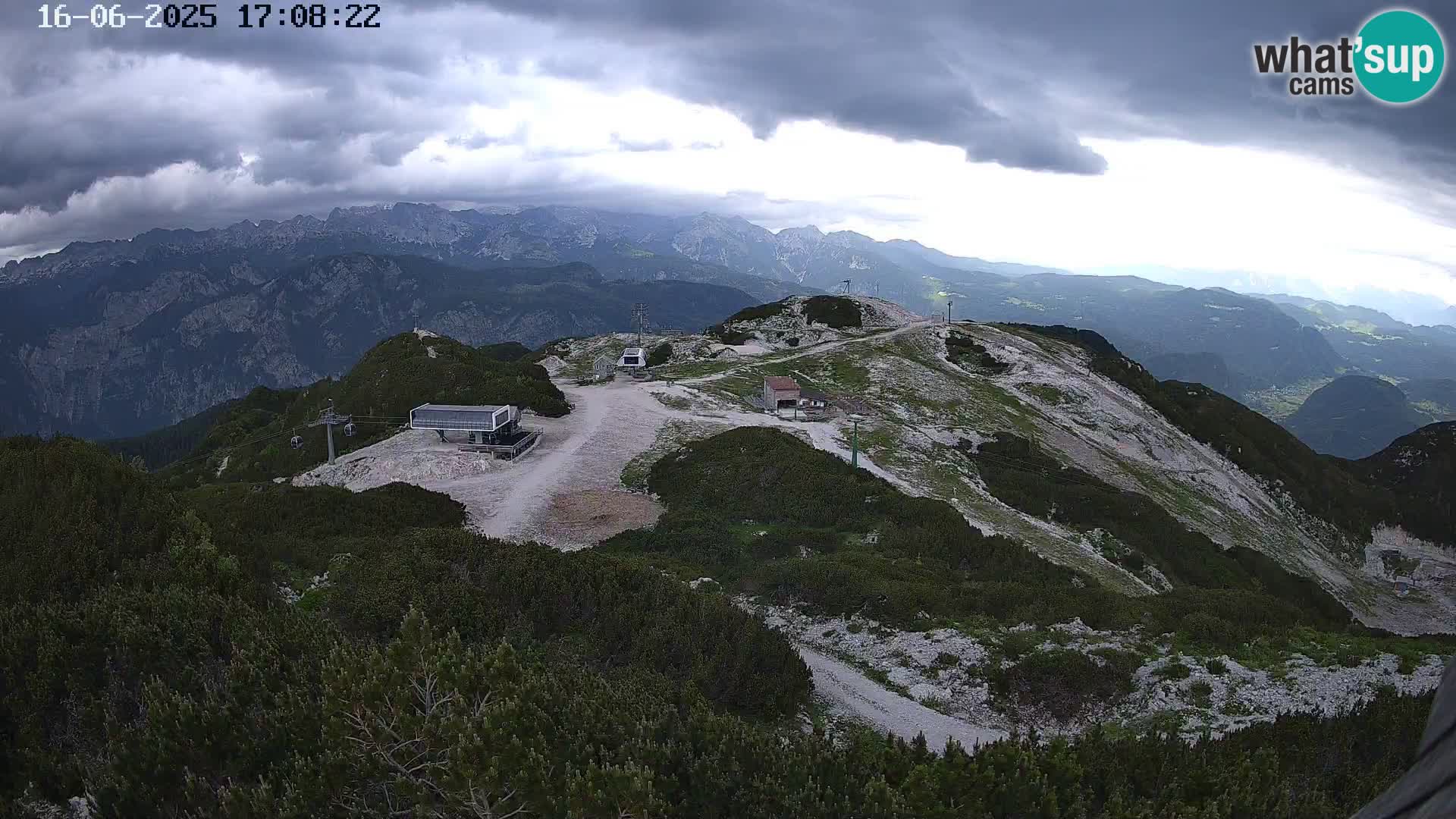 Stazione sciistica Vogel webcam Panorama dalla Orlova glave verso il Triglav