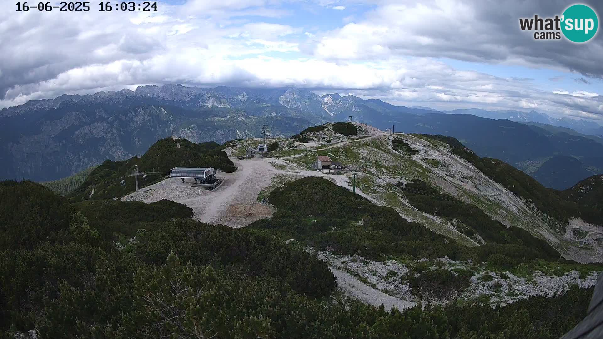 Stazione sciistica Vogel webcam Panorama dalla Orlova glave verso il Triglav