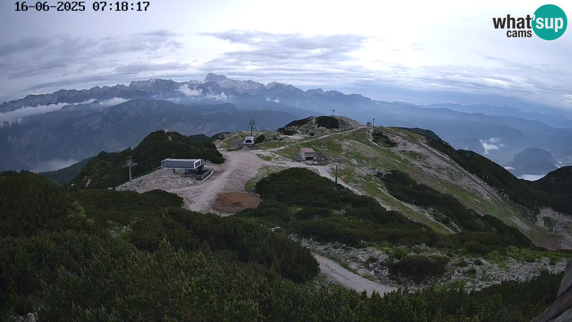 Stazione sciistica Vogel webcam Panorama dalla Orlova glave verso il Triglav