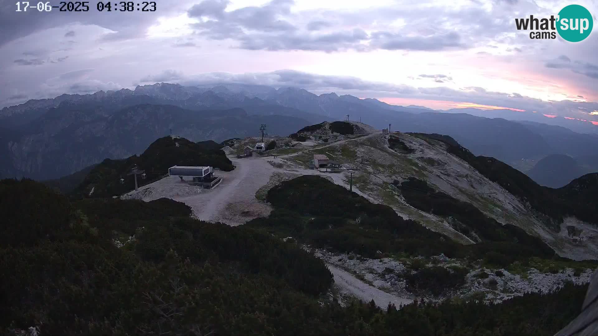 Stazione sciistica Vogel webcam Panorama dalla Orlova glave verso il Triglav