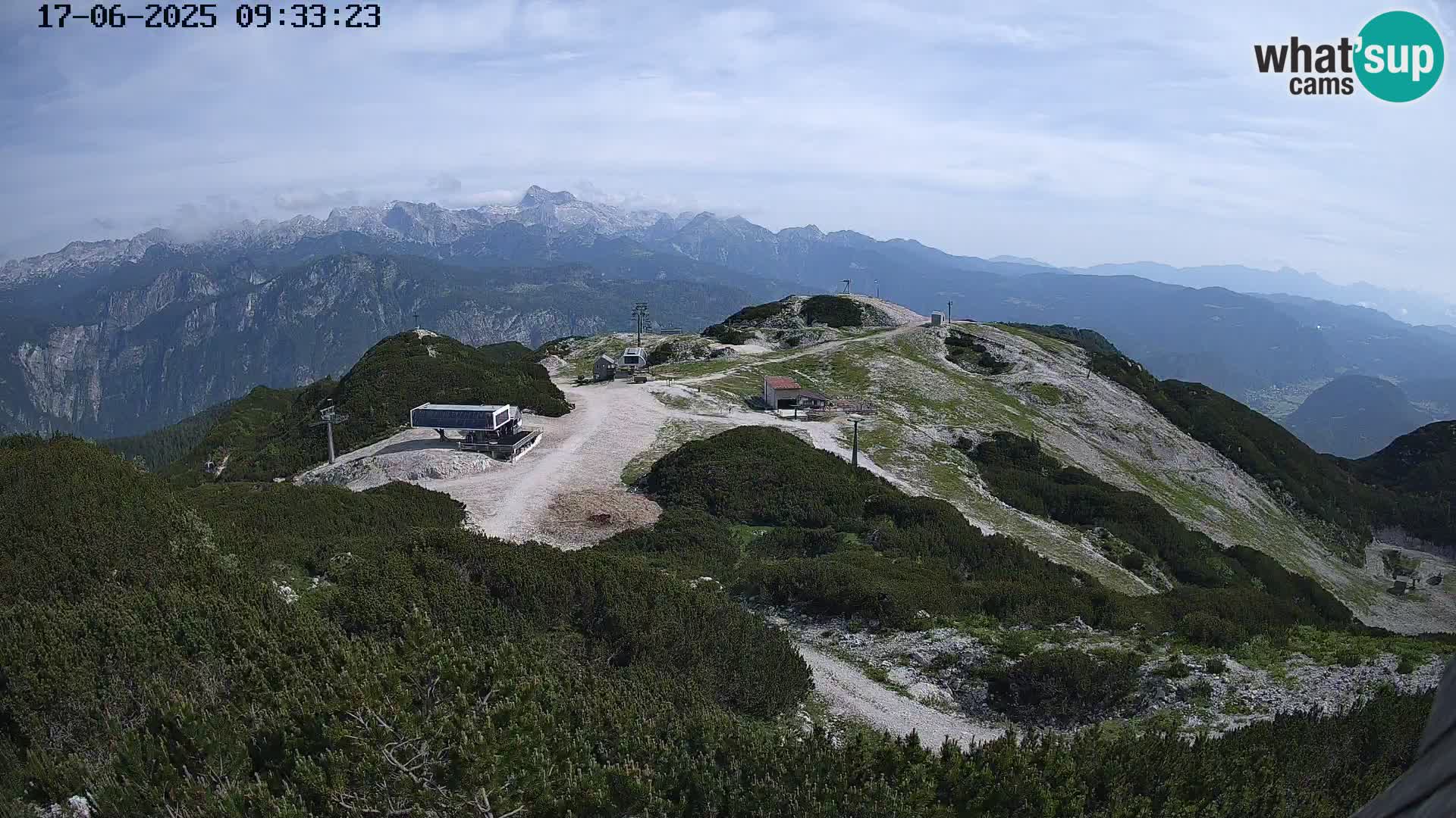 Stazione sciistica Vogel webcam Panorama dalla Orlova glave verso il Triglav