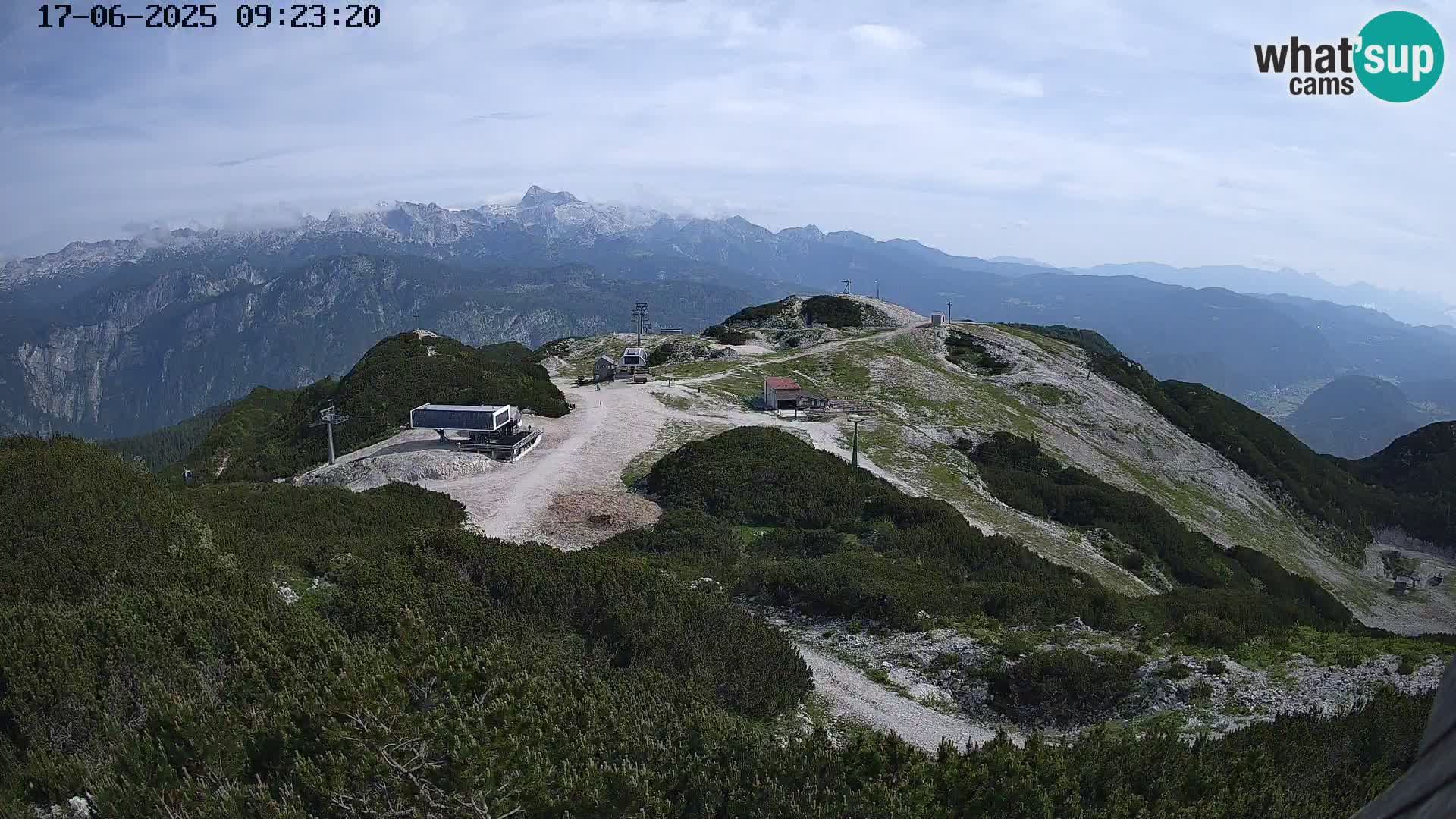 Stazione sciistica Vogel webcam Panorama dalla Orlova glave verso il Triglav