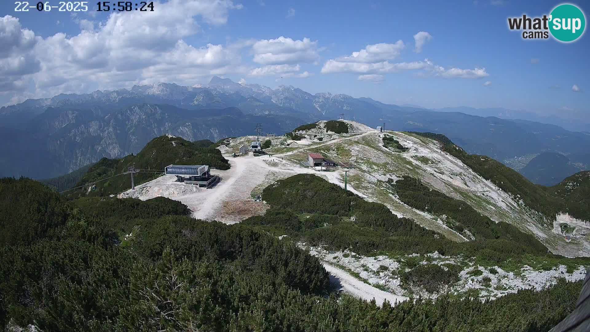 Stazione sciistica Vogel webcam Panorama dalla Orlova glave verso il Triglav