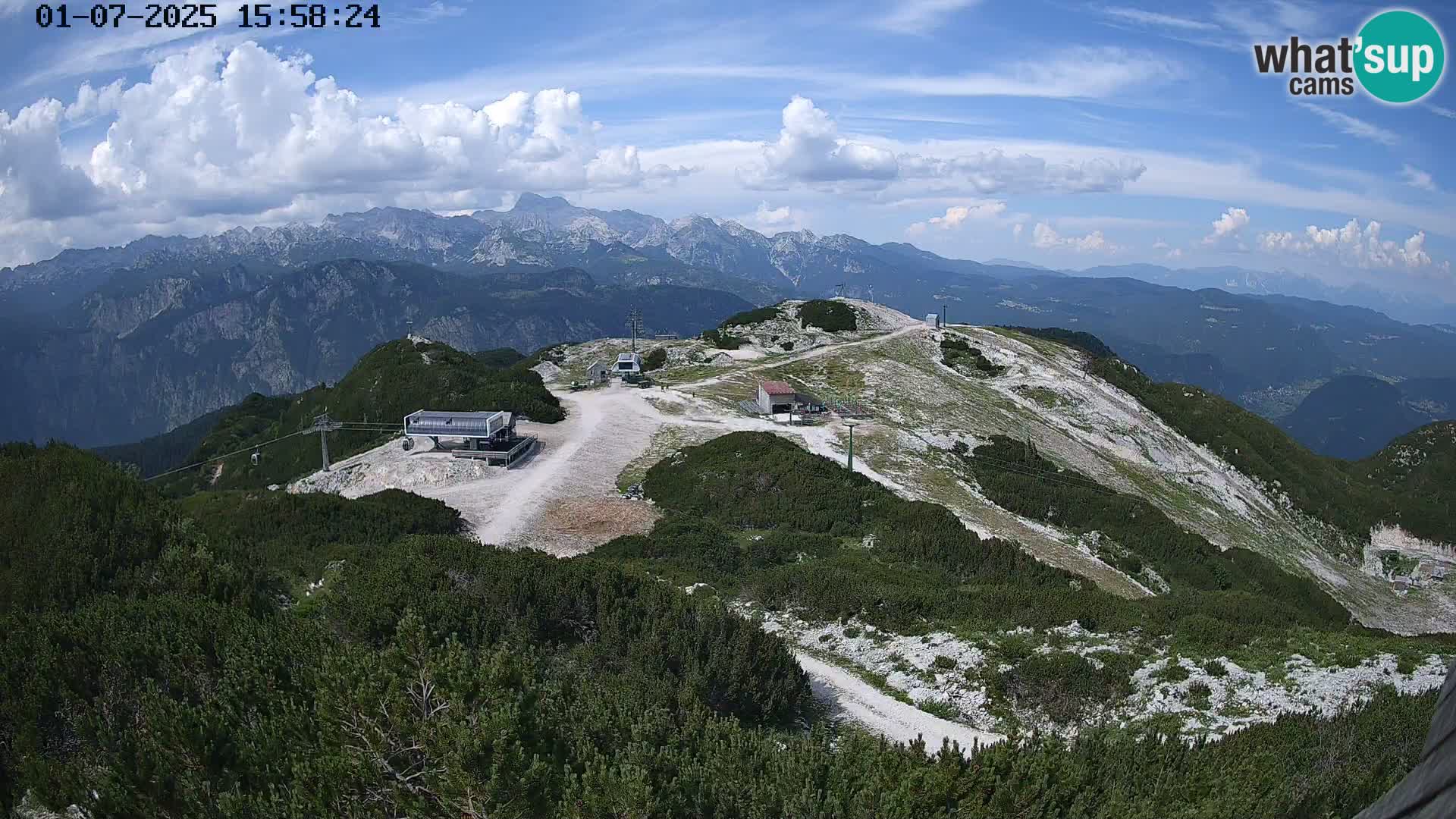 Stazione sciistica Vogel webcam Panorama dalla Orlova glave verso il Triglav