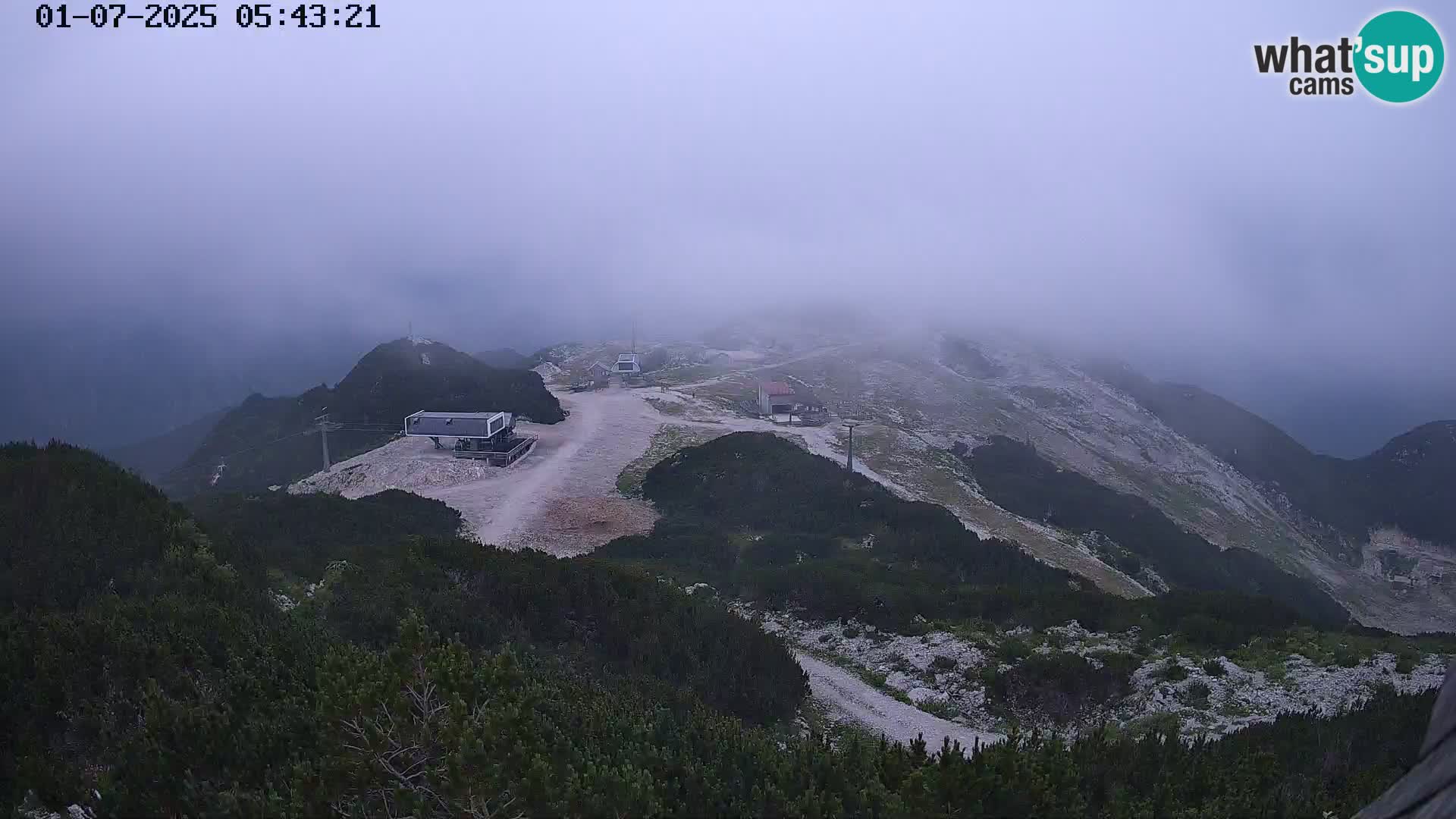Vogel Ski Resort webcam View from Orlova Glava to Triglav
