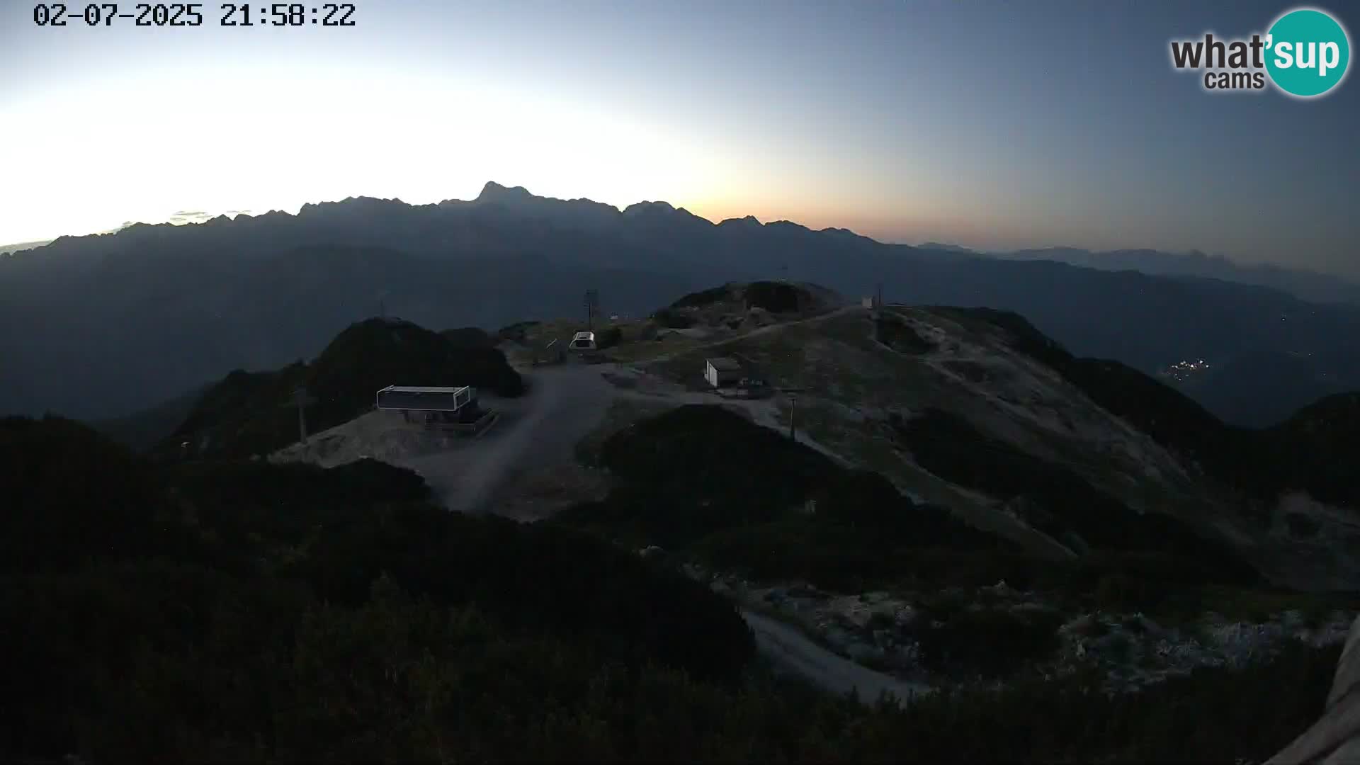 Vogel Ski Resort webcam View from Orlova Glava to Triglav