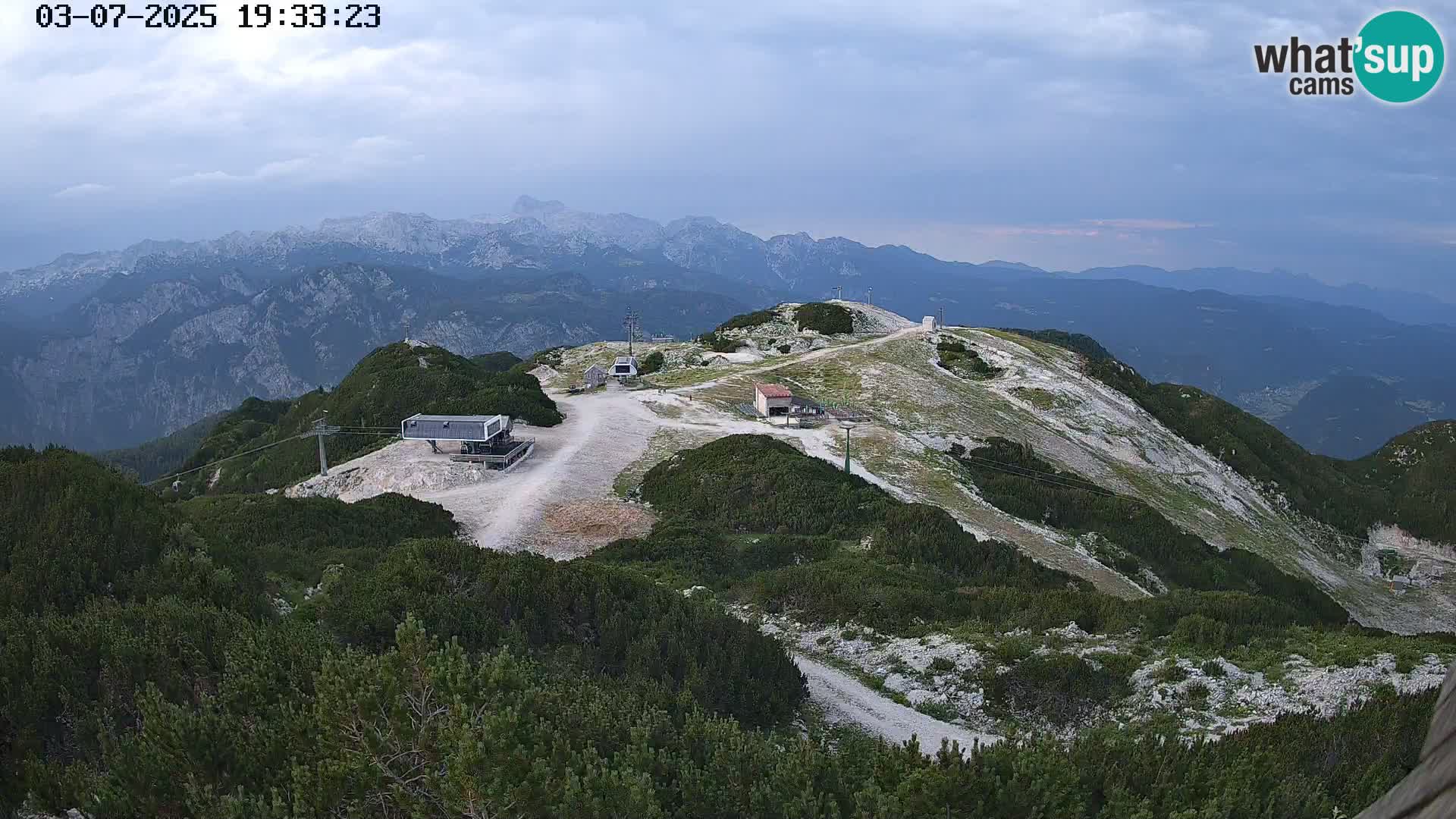 Stazione sciistica Vogel webcam Panorama dalla Orlova glave verso il Triglav