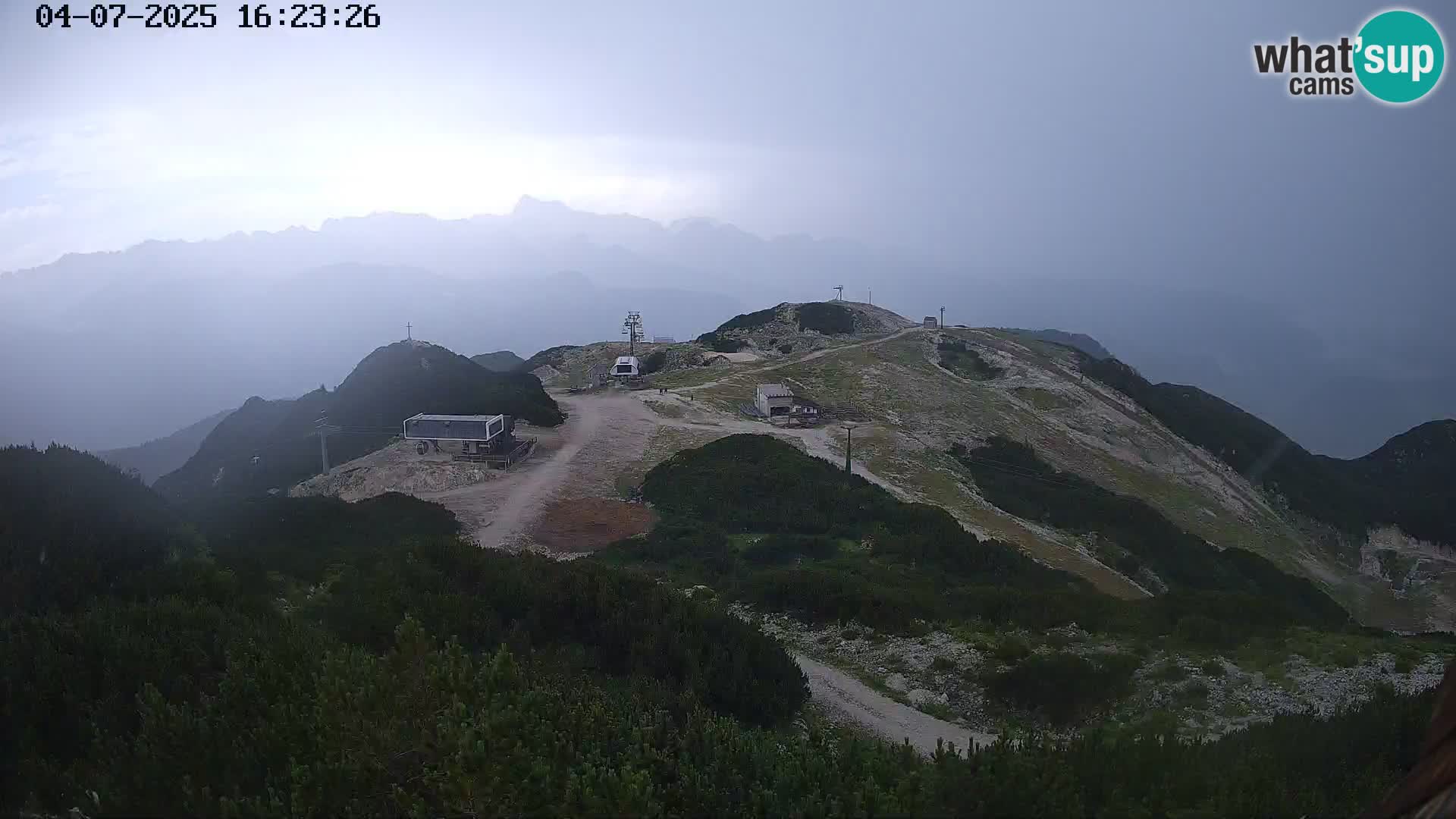 Stazione sciistica Vogel webcam Panorama dalla Orlova glave verso il Triglav