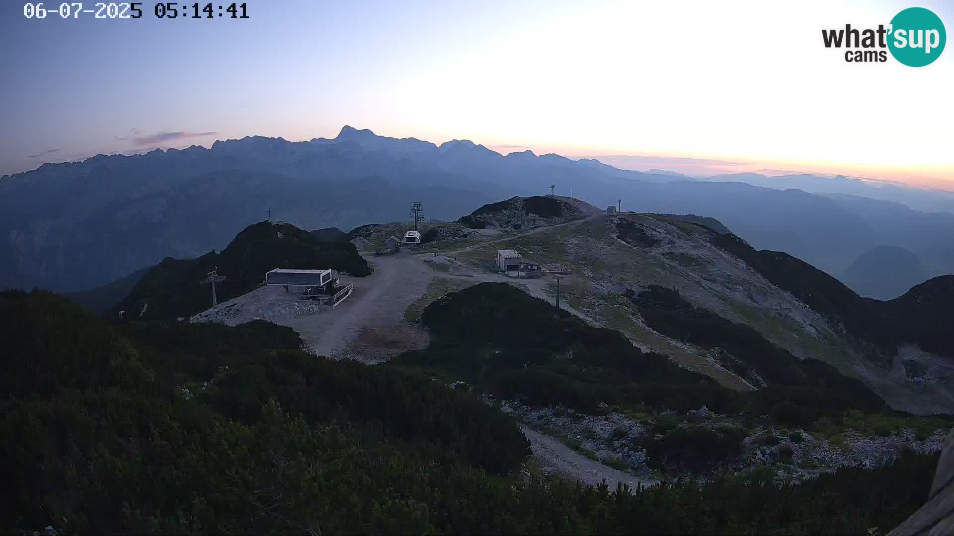 Stazione sciistica Vogel webcam Panorama dalla Orlova glave verso il Triglav