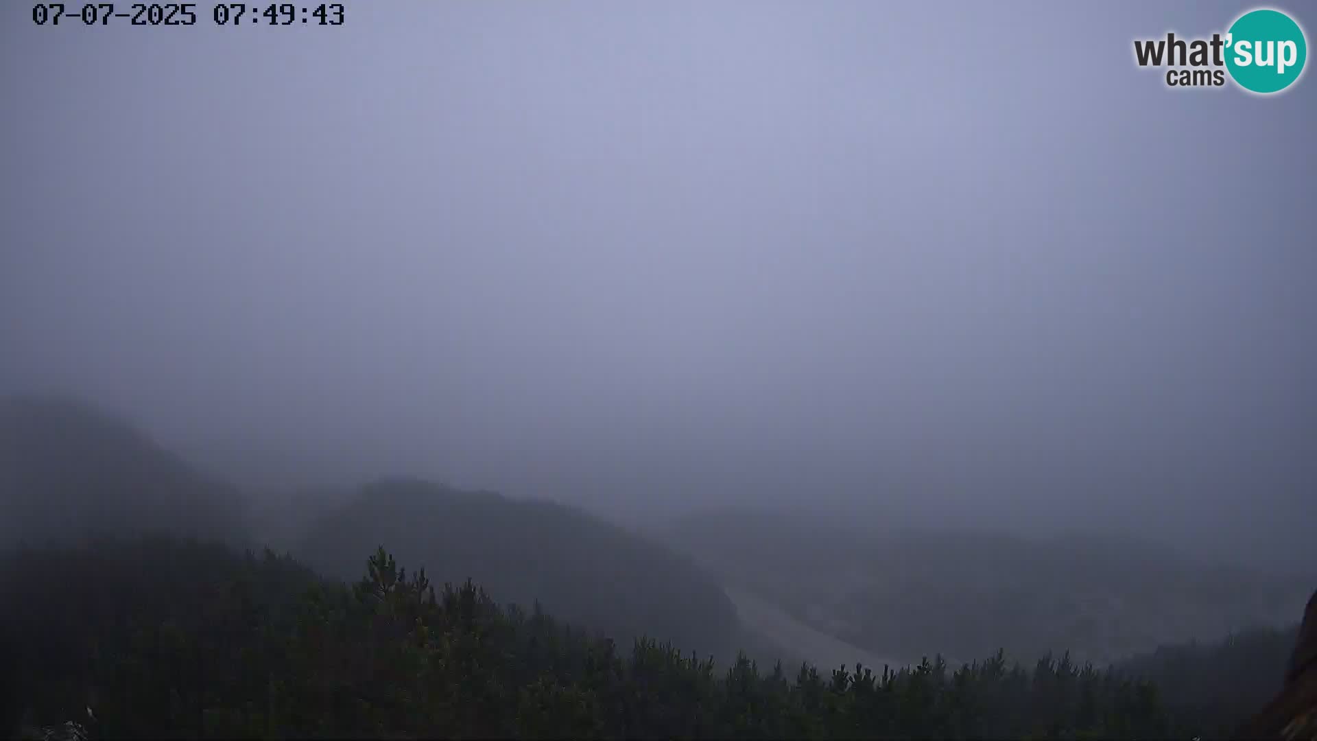 Vogel Ski Resort webcam View from Orlova Glava to Triglav