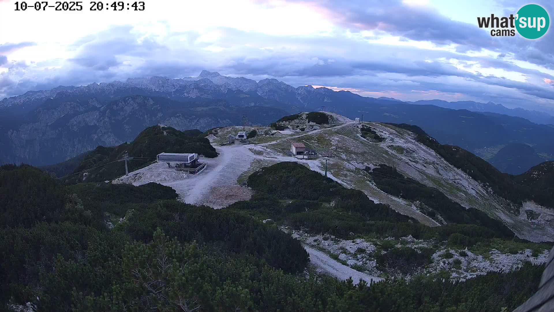 Stazione sciistica Vogel webcam Panorama dalla Orlova glave verso il Triglav