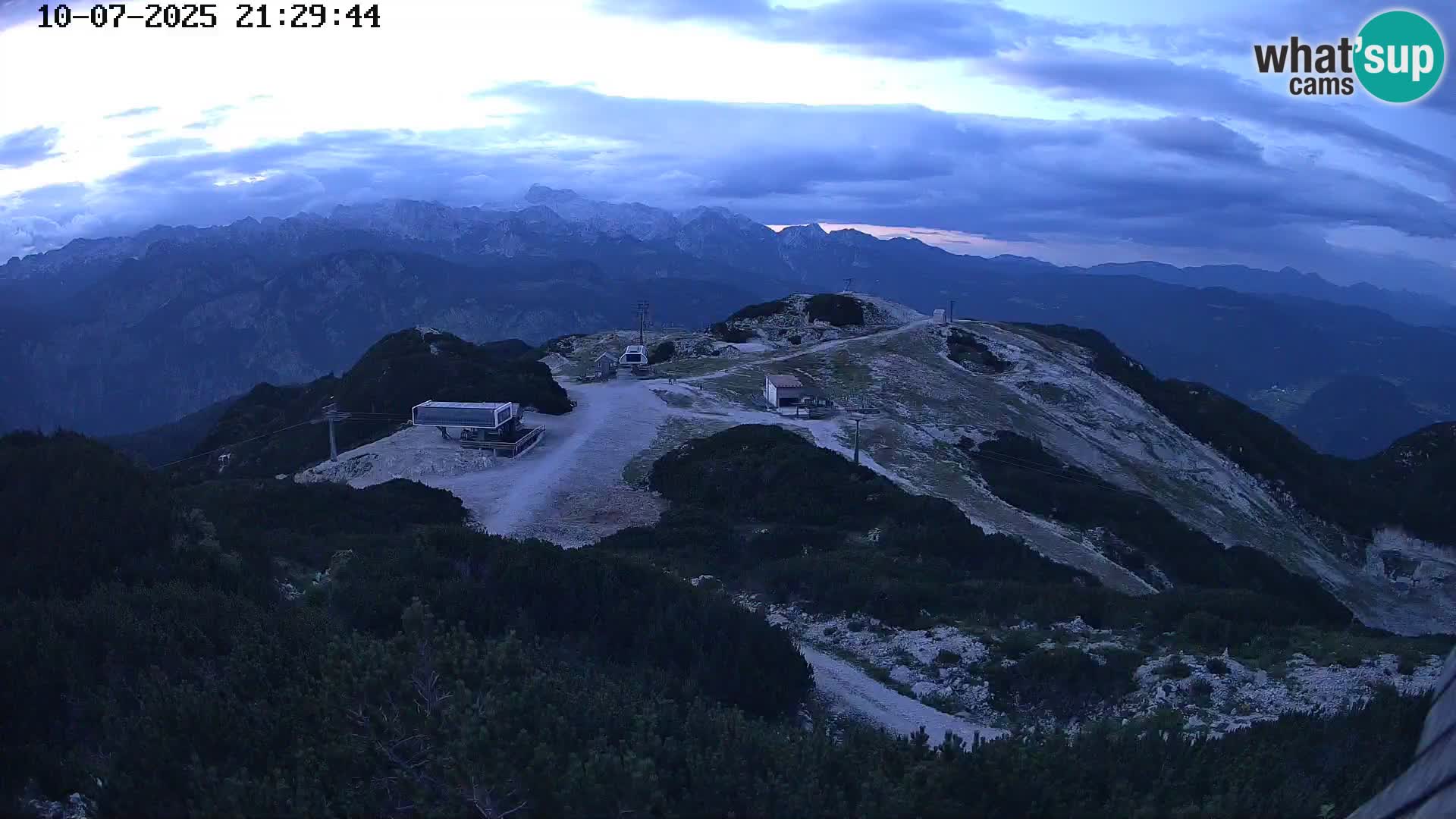 Stazione sciistica Vogel webcam Panorama dalla Orlova glave verso il Triglav