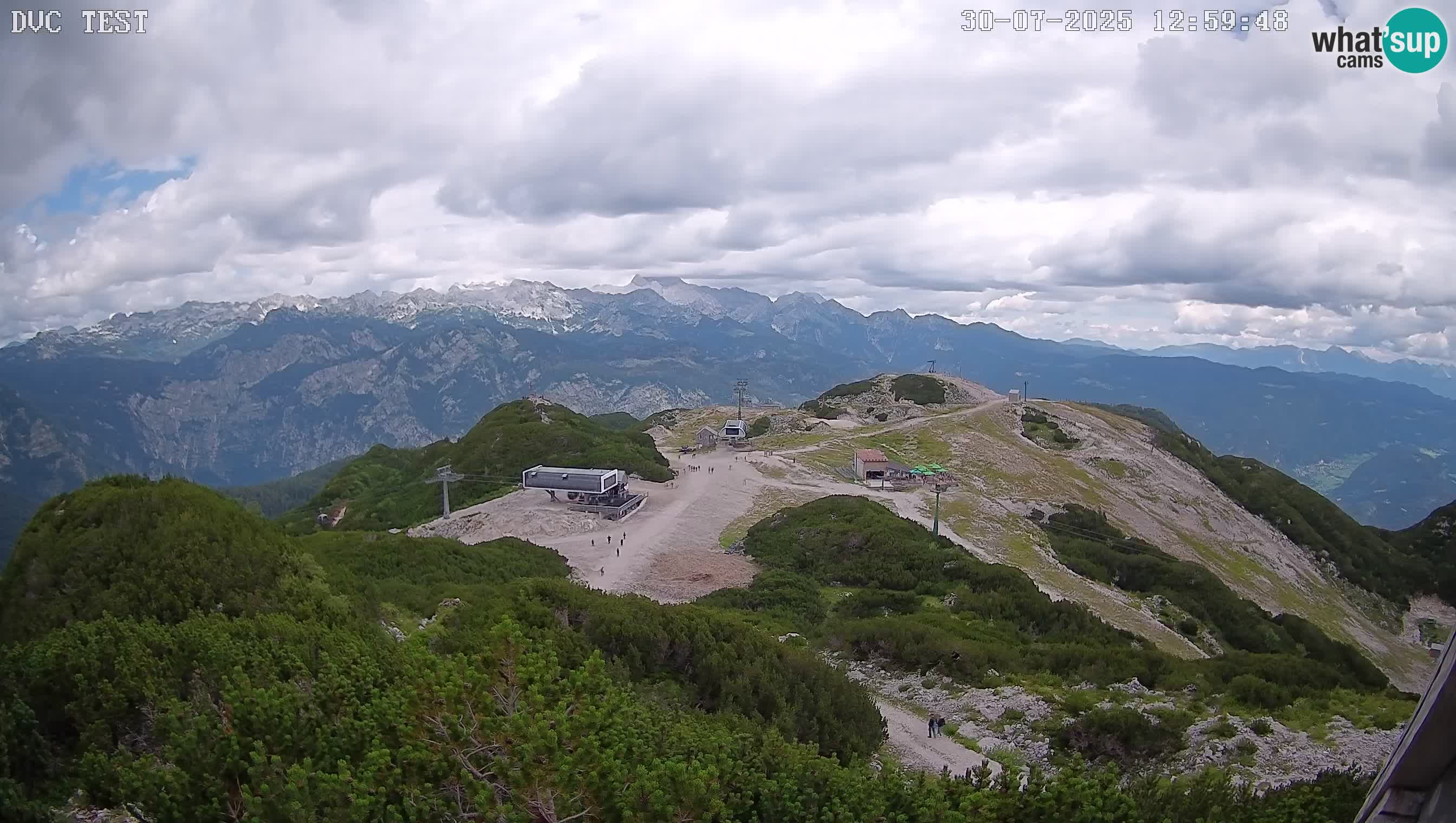Vogel Ski Resort webcam View from Orlova Glava to Triglav