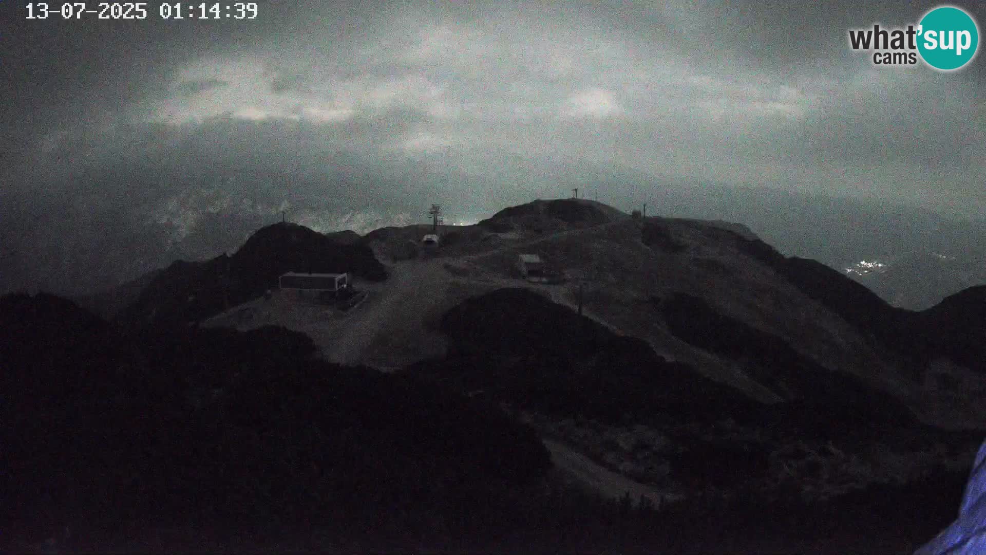 Vogel Ski Resort webcam View from Orlova Glava to Triglav
