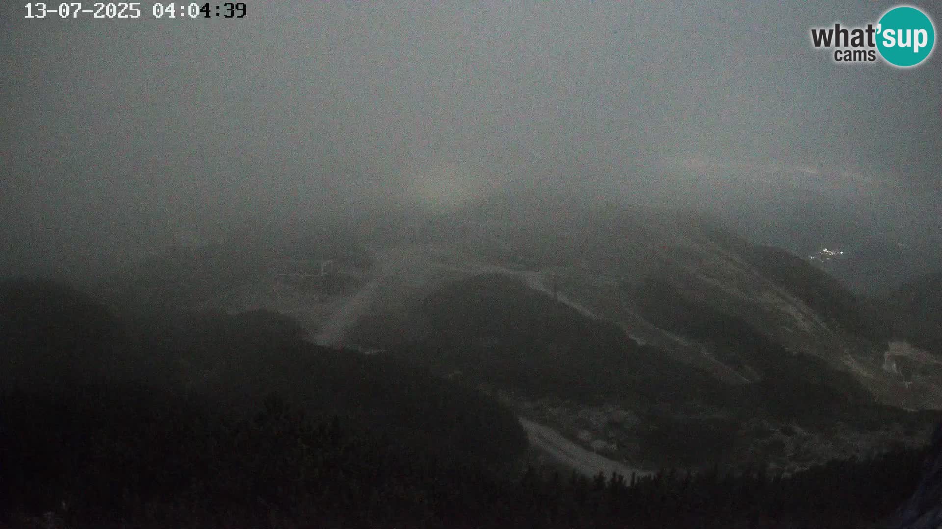 Vogel Ski Resort webcam View from Orlova Glava to Triglav