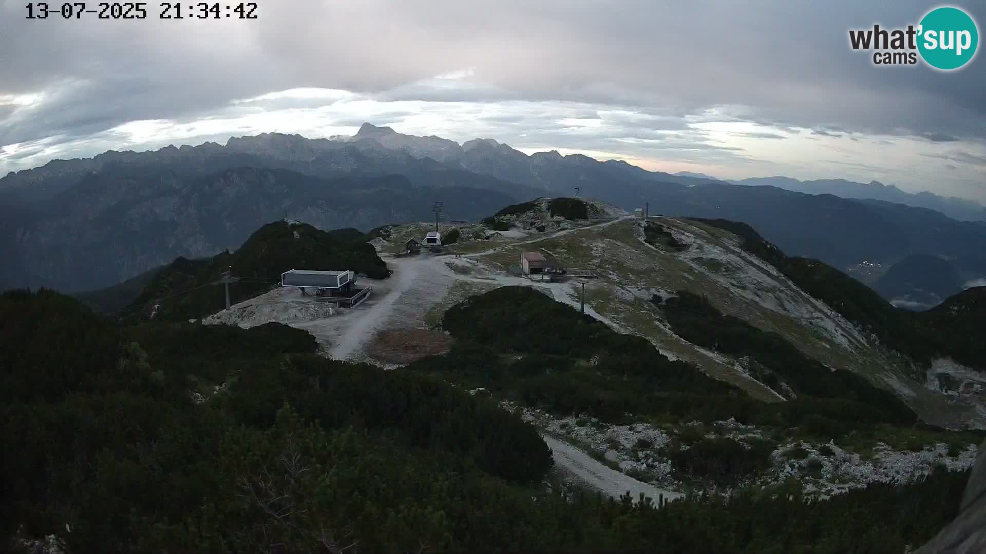 Stazione sciistica Vogel webcam Panorama dalla Orlova glave verso il Triglav