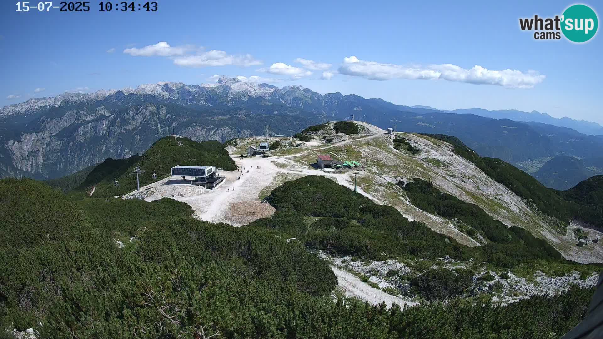 Vogel Ski Resort webcam View from Orlova Glava to Triglav