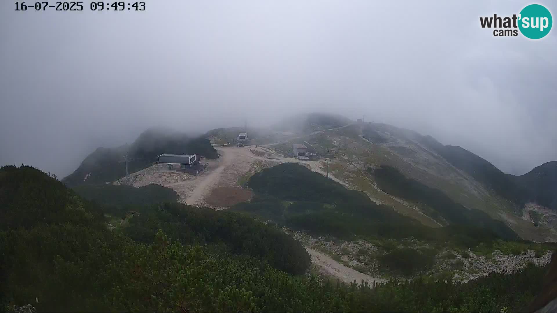 Vogel Ski Resort webcam View from Orlova Glava to Triglav