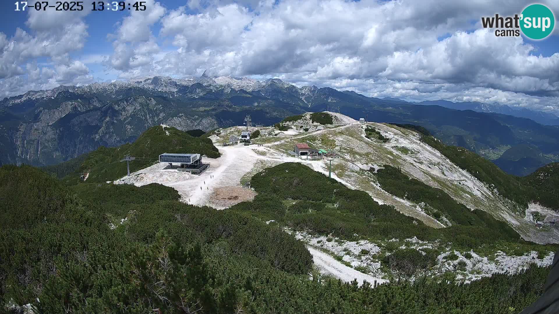 Stazione sciistica Vogel webcam Panorama dalla Orlova glave verso il Triglav
