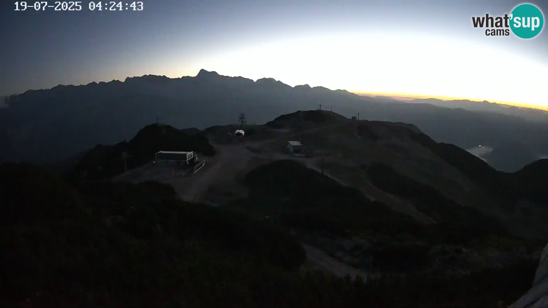 Stazione sciistica Vogel webcam Panorama dalla Orlova glave verso il Triglav