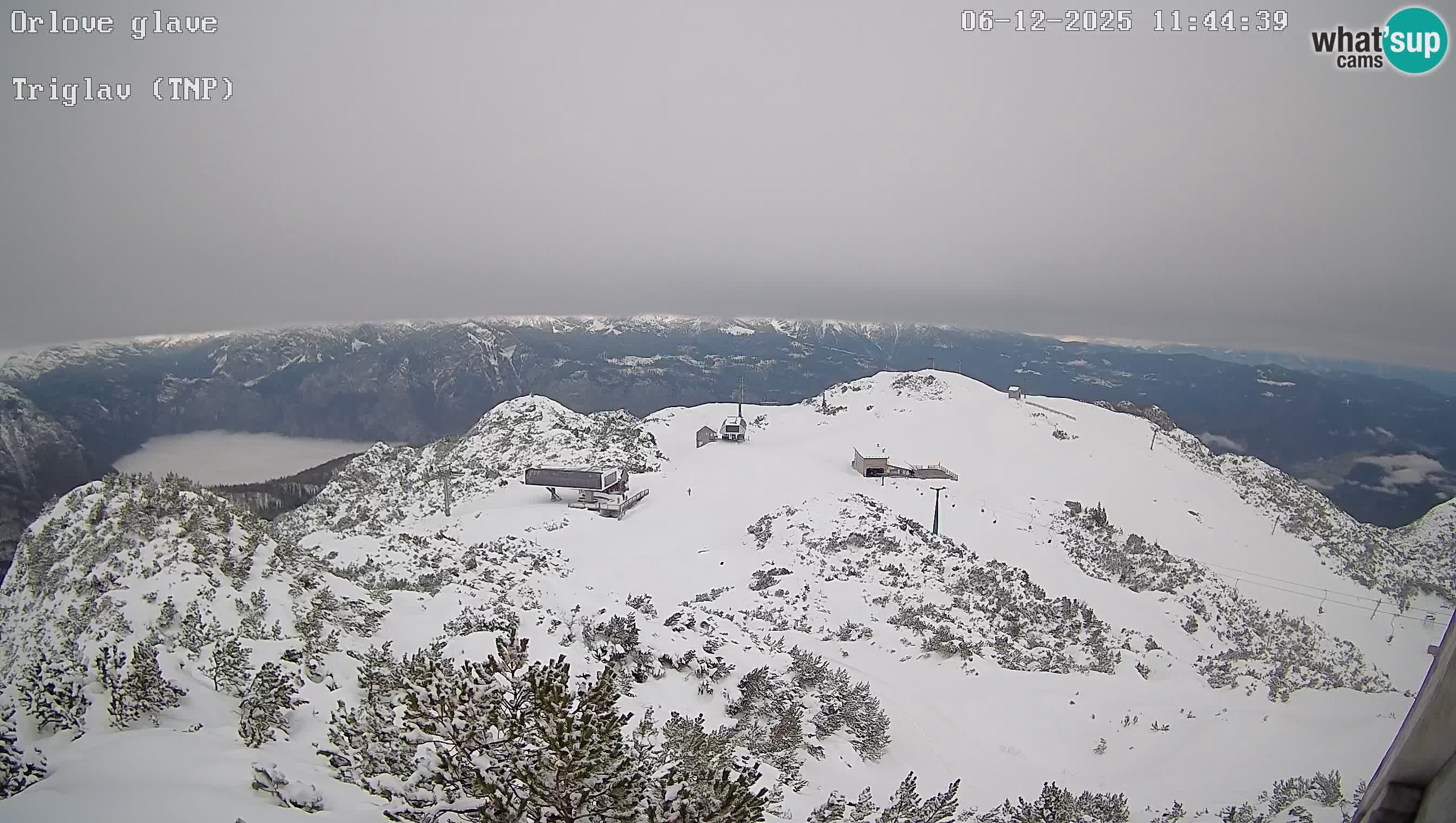 Stazione sciistica Vogel webcam Panorama dalla Orlova glave verso il Triglav