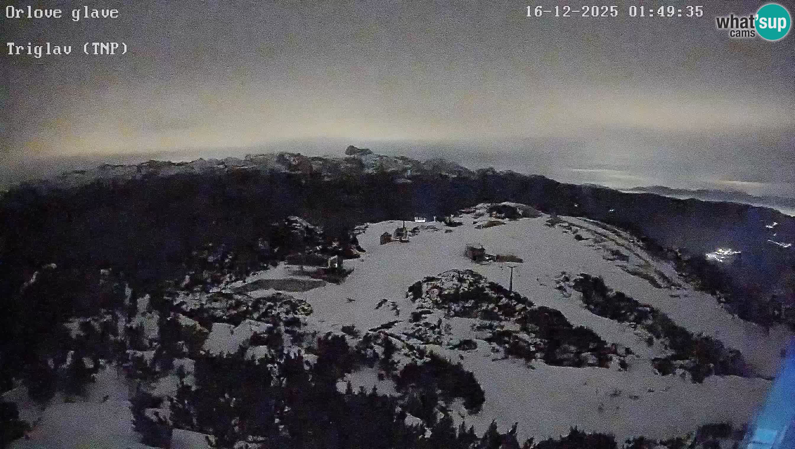 Stazione sciistica Vogel webcam Panorama dalla Orlova glave verso il Triglav
