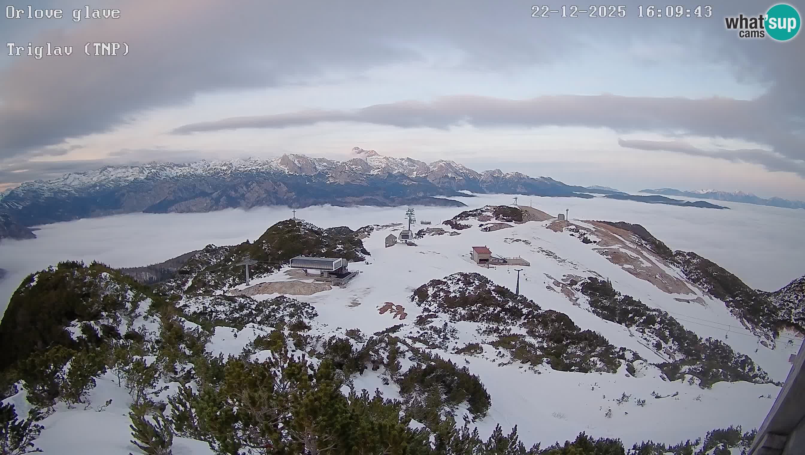 Smučišče Vogel Spletna kamera Pogled z Orlove Glave proti Triglavu