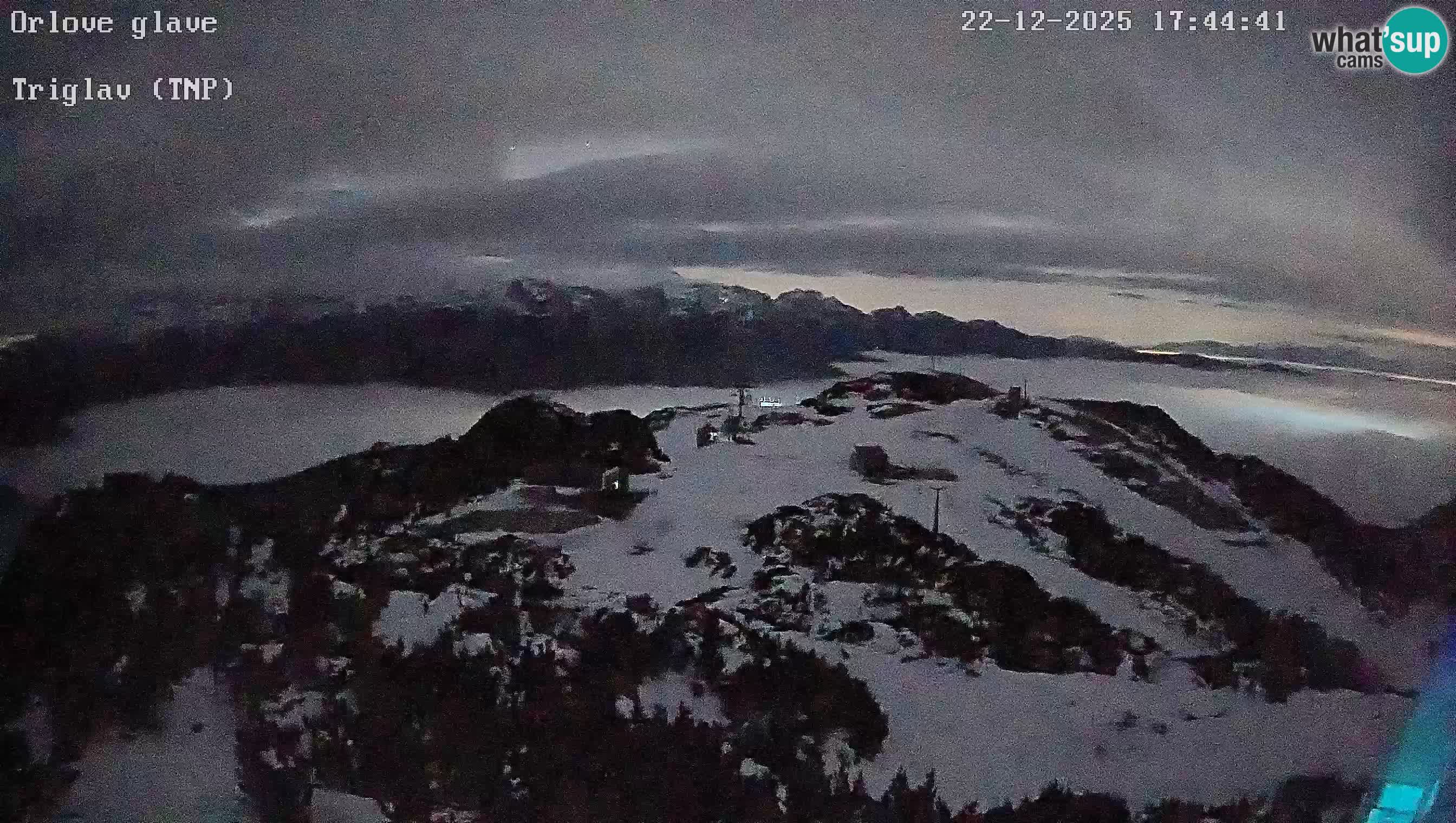 Skijalište Vogel web kamera panorama sa Orlove glave proti Triglavu