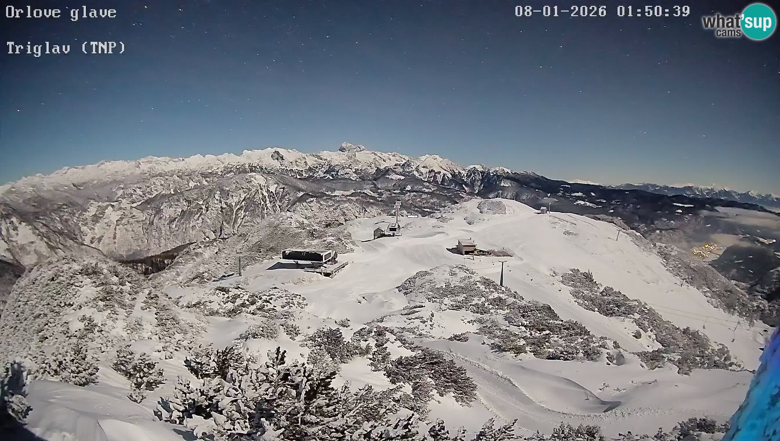 Skijalište Vogel web kamera panorama sa Orlove glave proti Triglavu