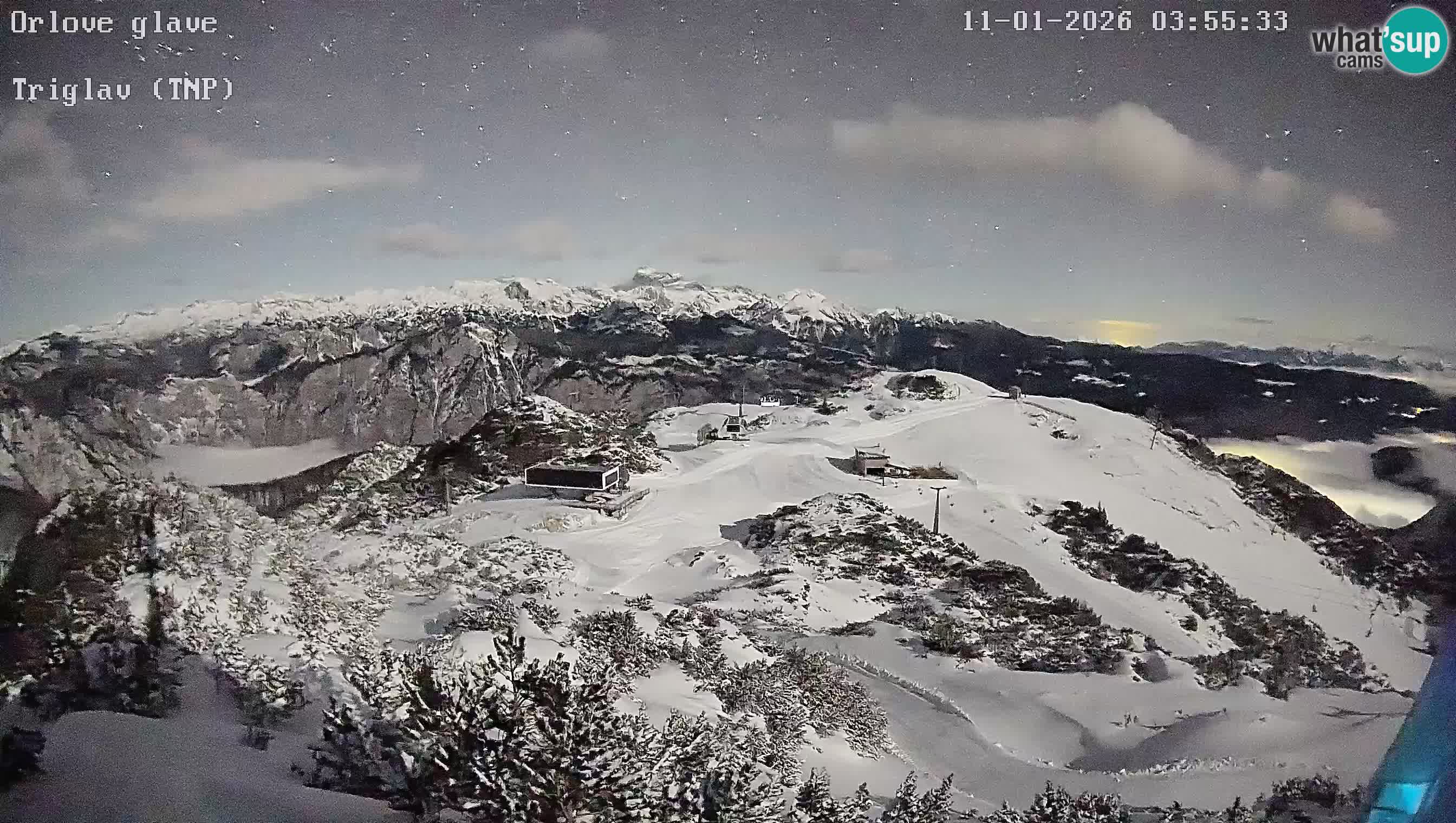 Skijalište Vogel web kamera panorama sa Orlove glave proti Triglavu