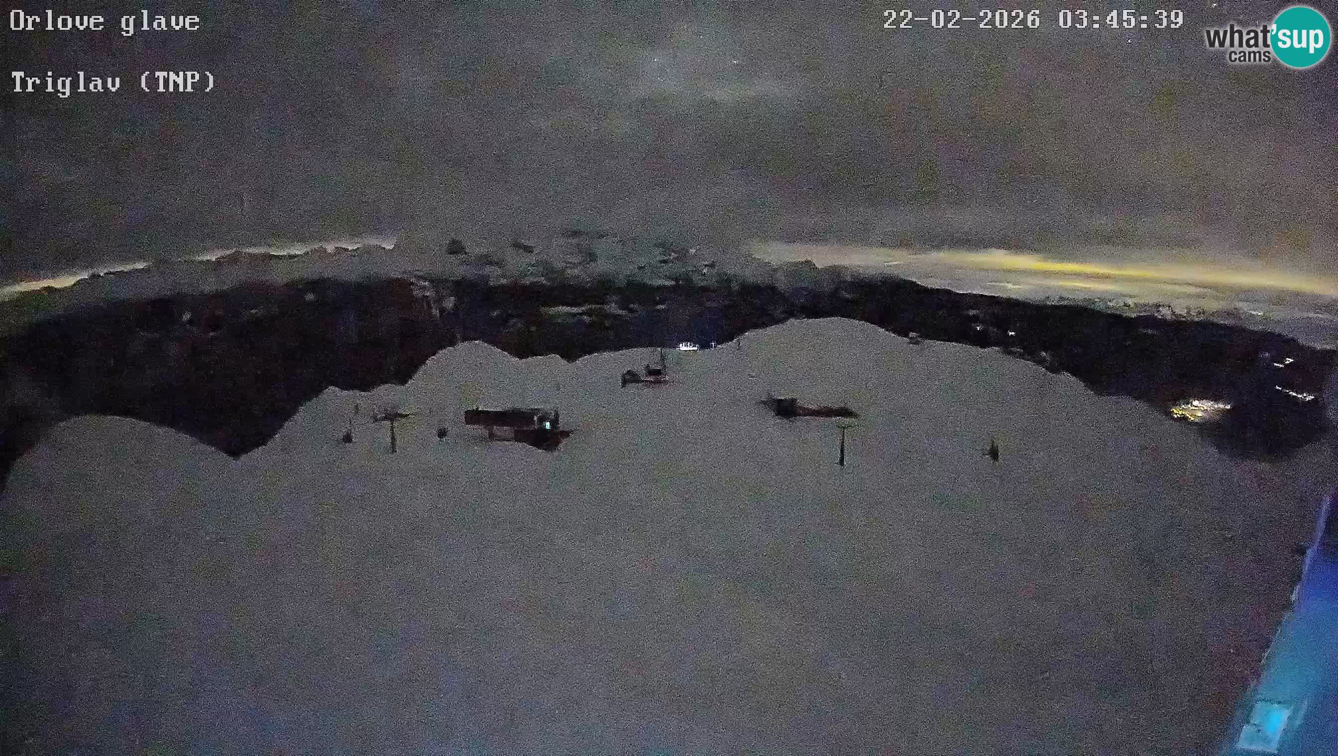 Vogel Ski Resort webcam View from Orlova Glava to Triglav