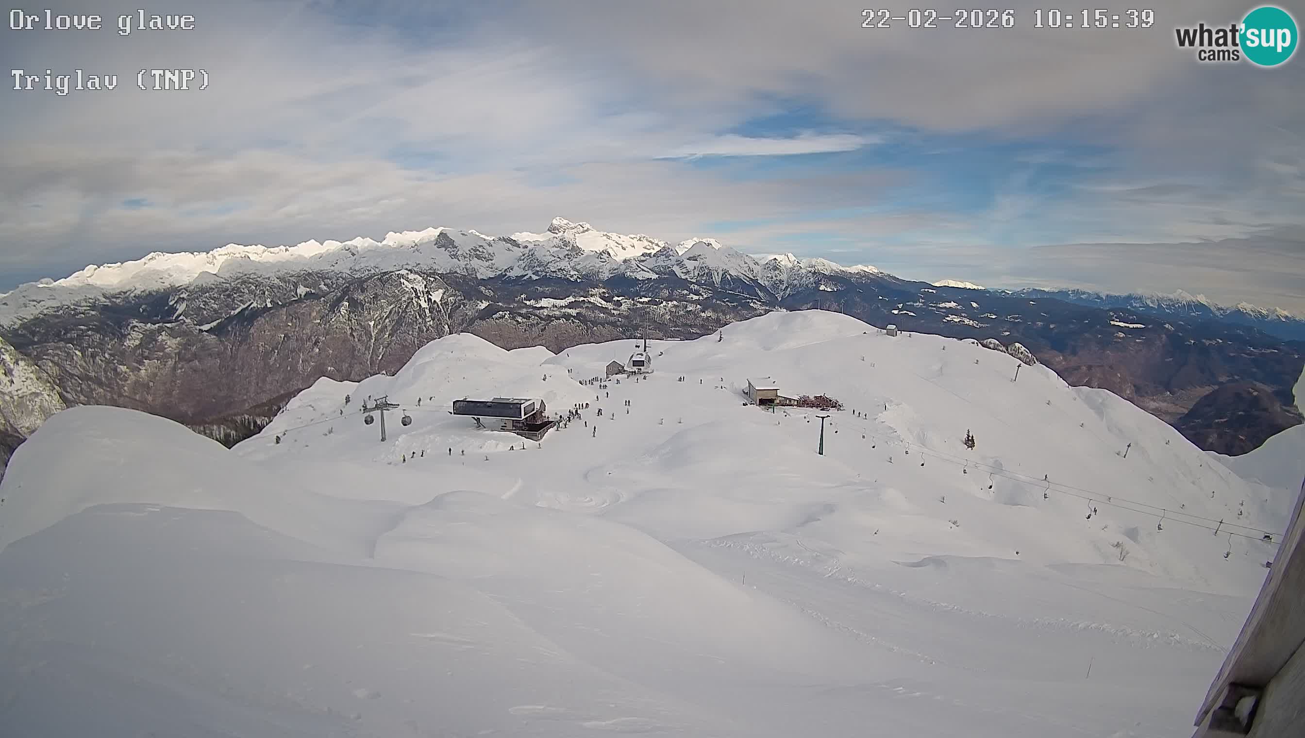 Smučišče Vogel Spletna kamera Pogled z Orlove Glave proti Triglavu