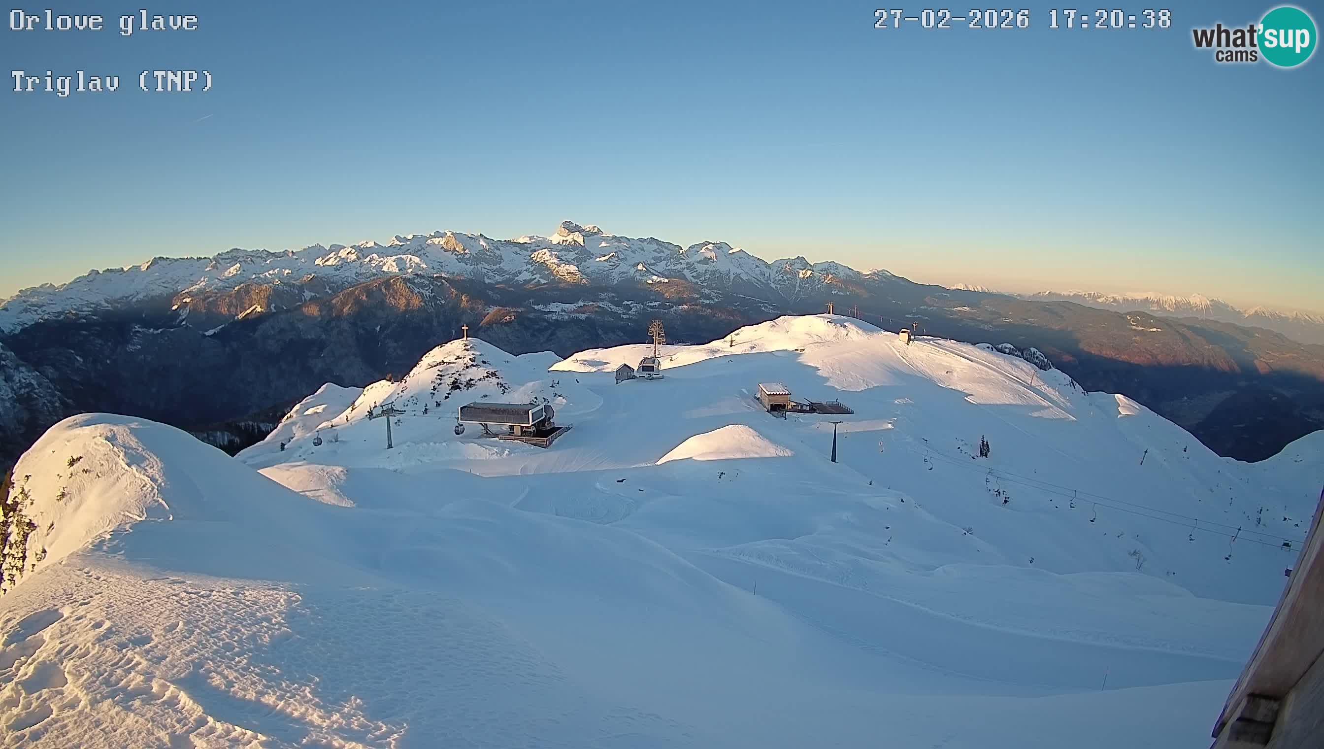 Smučišče Vogel Spletna kamera Pogled z Orlove Glave proti Triglavu