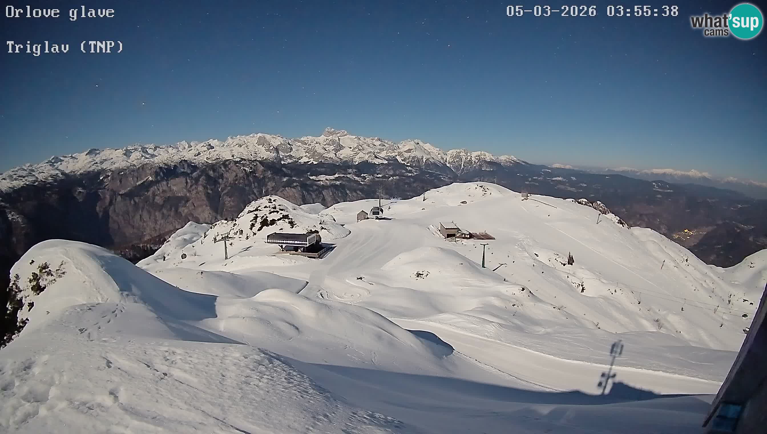 Smučišče Vogel Spletna kamera Pogled z Orlove Glave proti Triglavu