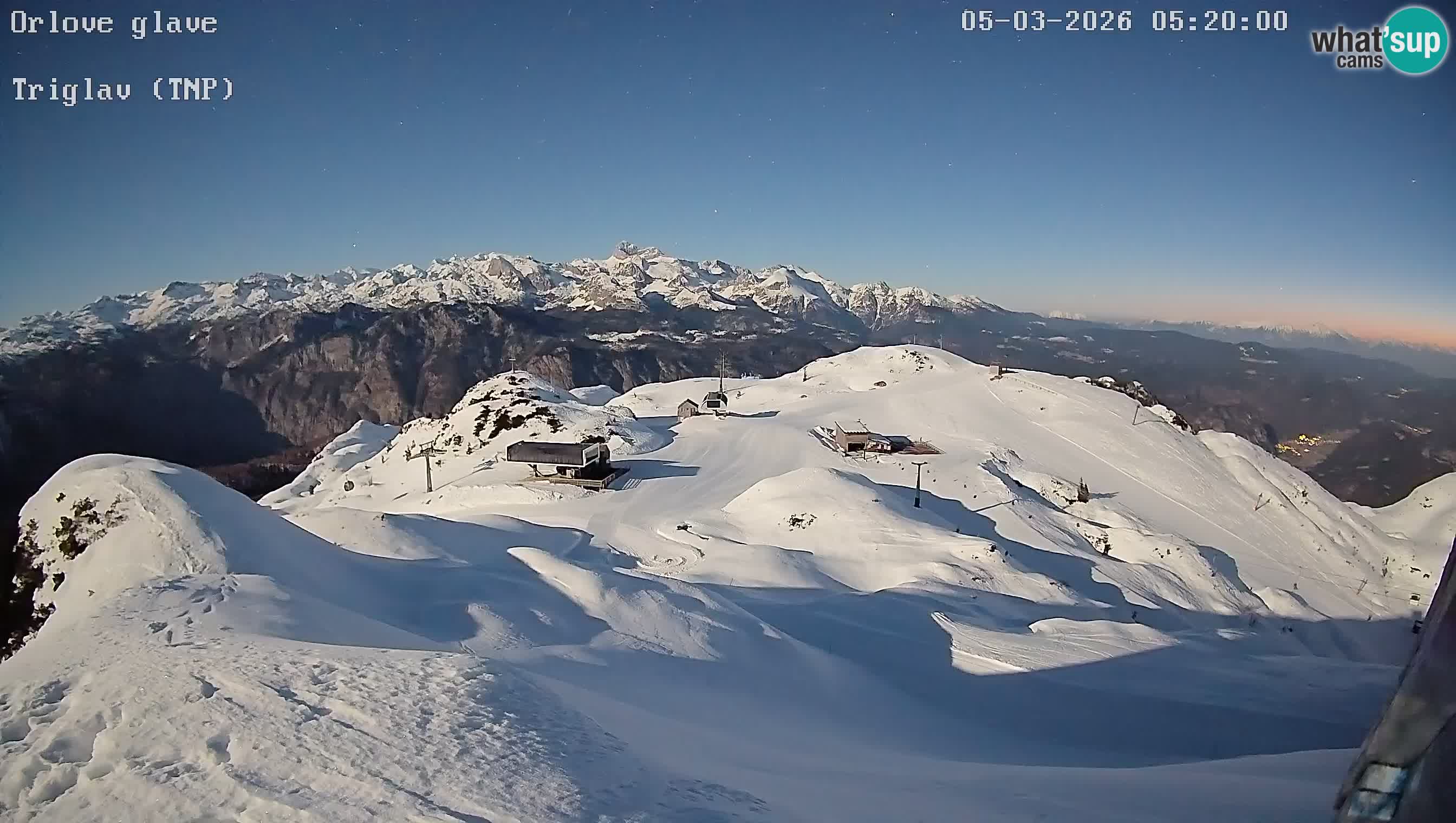 Smučišče Vogel Spletna kamera Pogled z Orlove Glave proti Triglavu