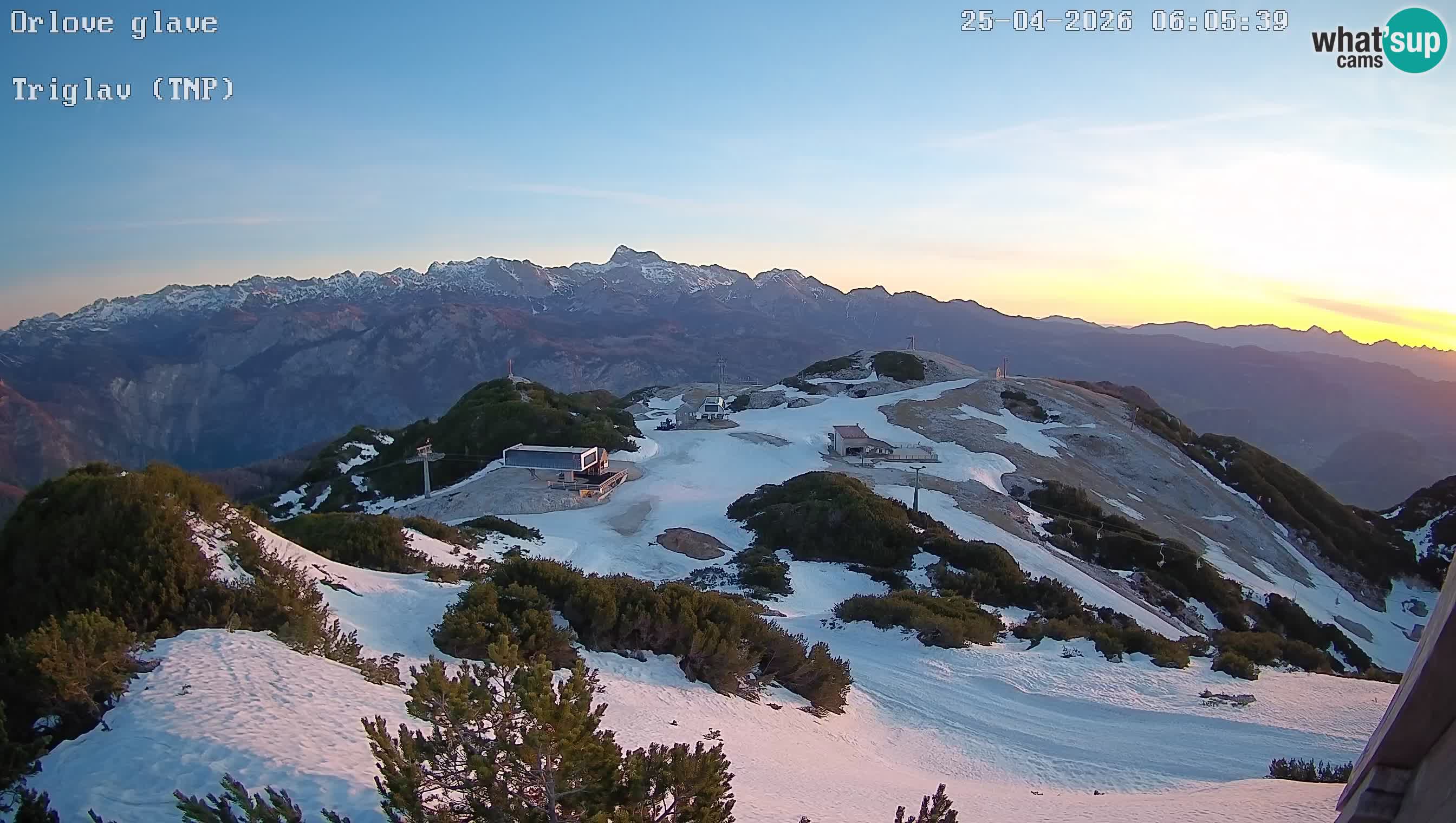 Skijalište Vogel web kamera panorama sa Orlove glave proti Triglavu