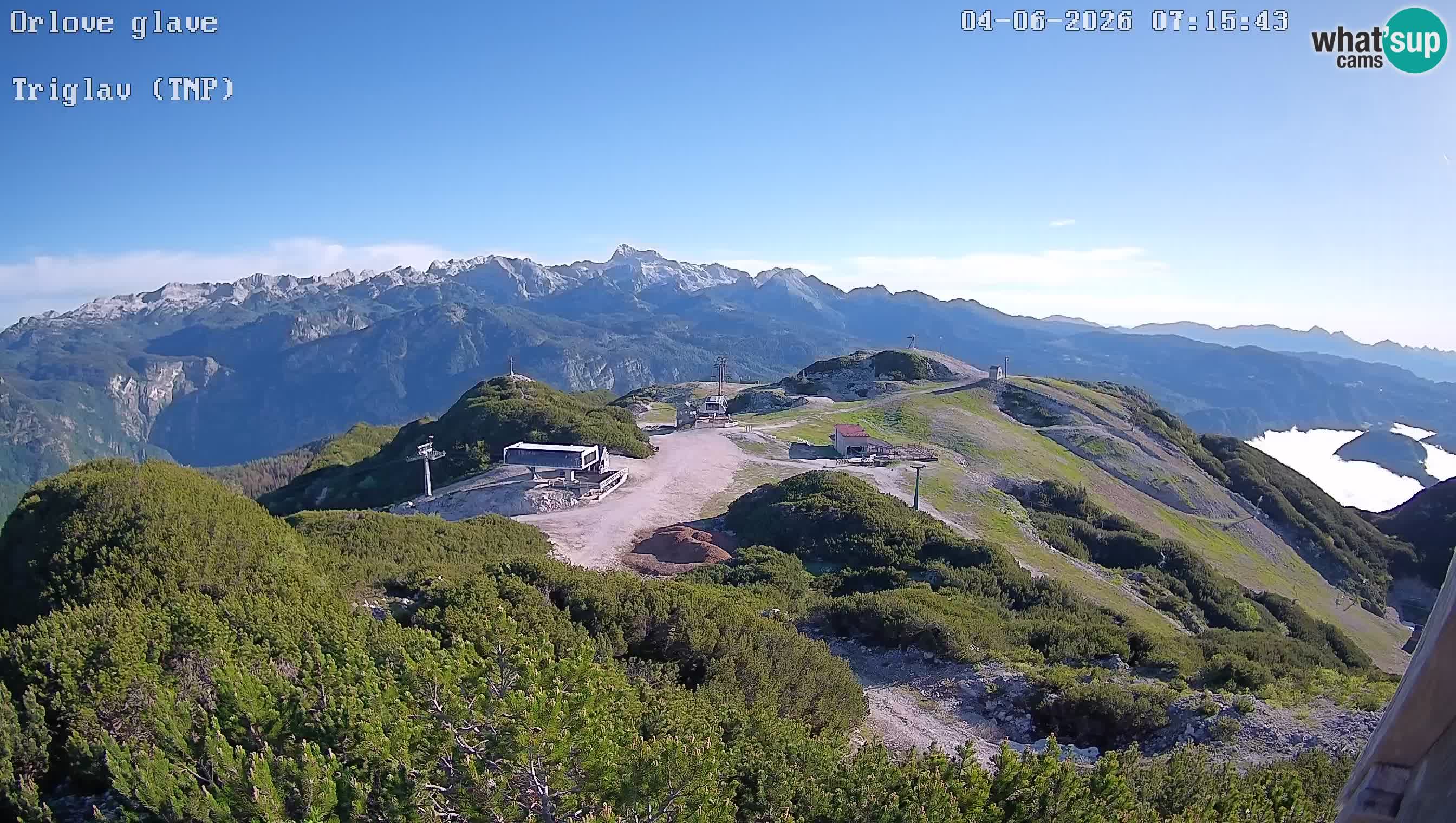 Stazione sciistica Vogel webcam Panorama dalla Orlova glave verso il Triglav