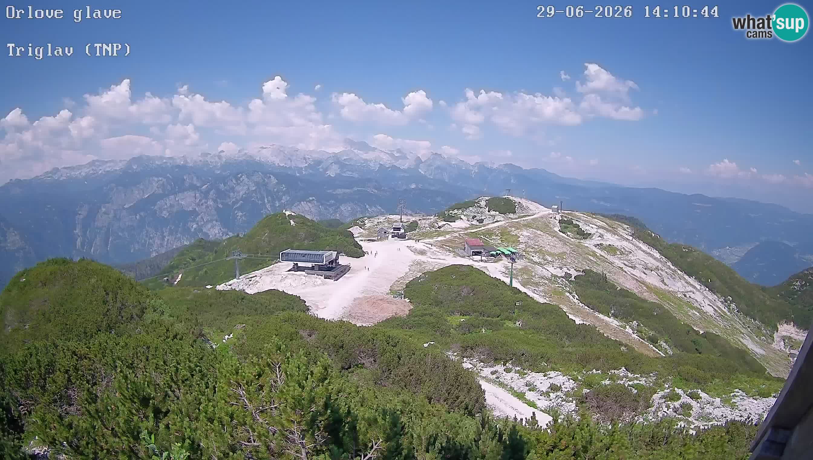 Vogel Ski Resort webcam View from Orlova Glava to Triglav