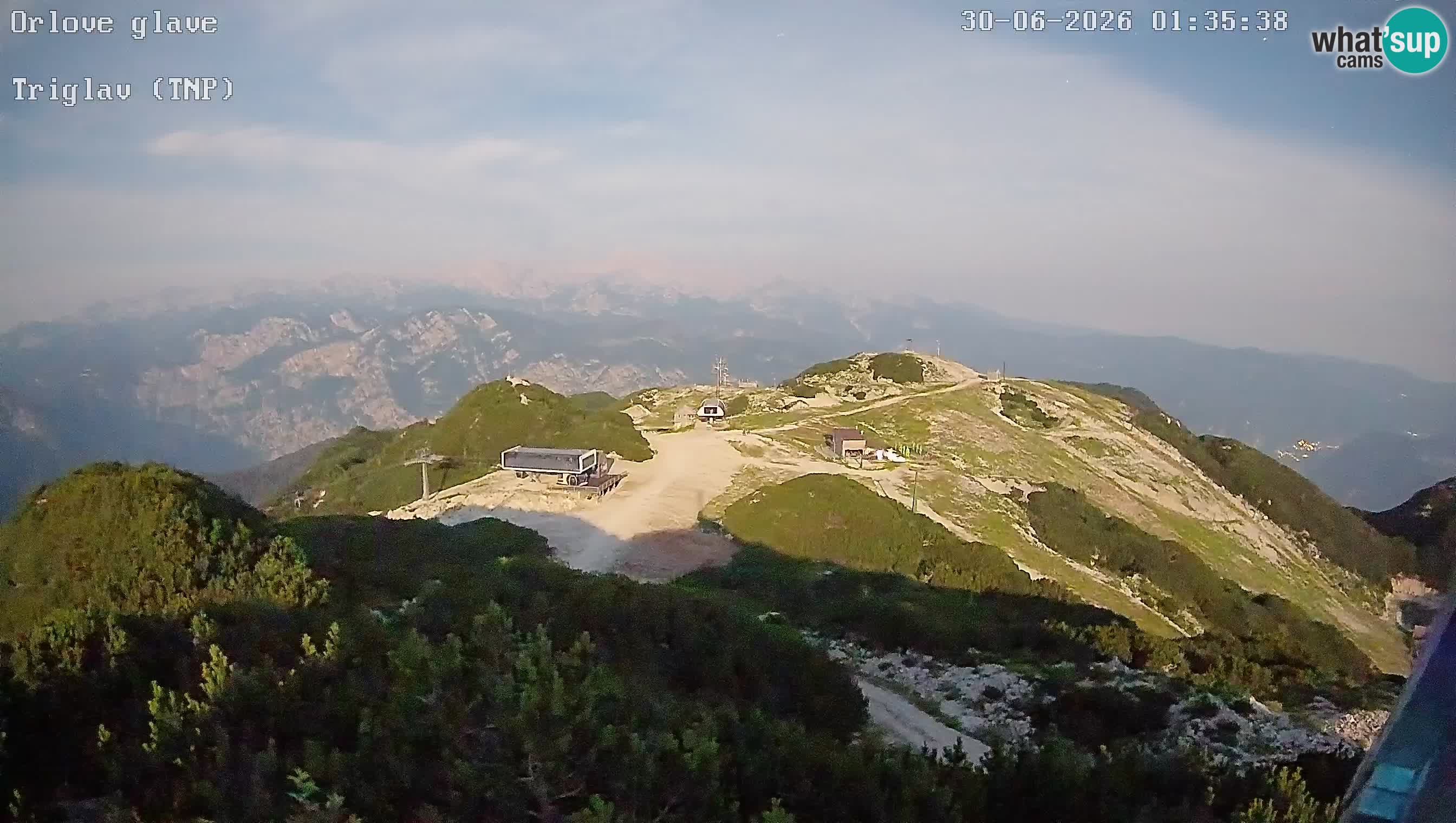 Vogel Ski Resort webcam View from Orlova Glava to Triglav