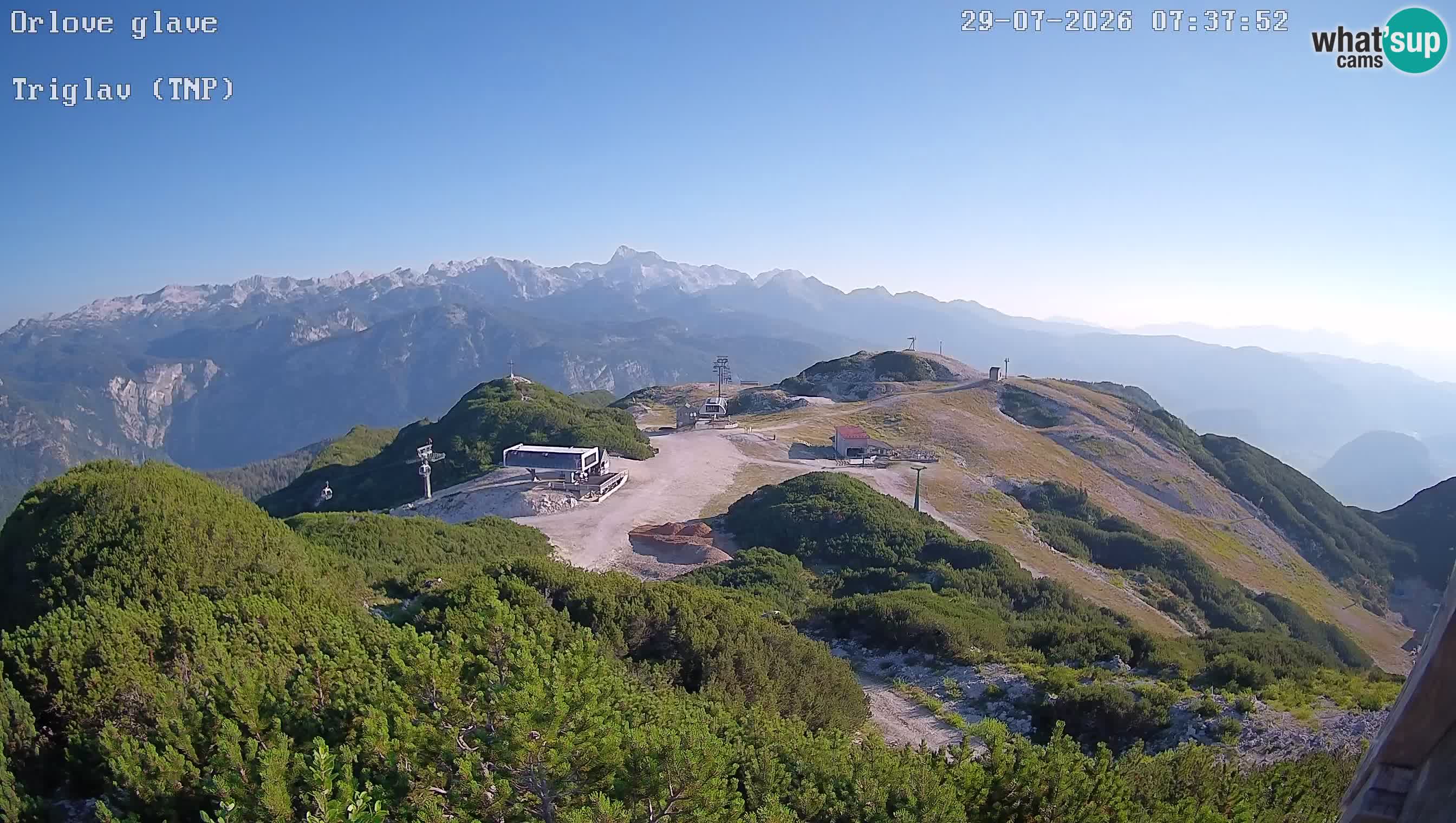 Stazione sciistica Vogel webcam Panorama dalla Orlova glave verso il Triglav