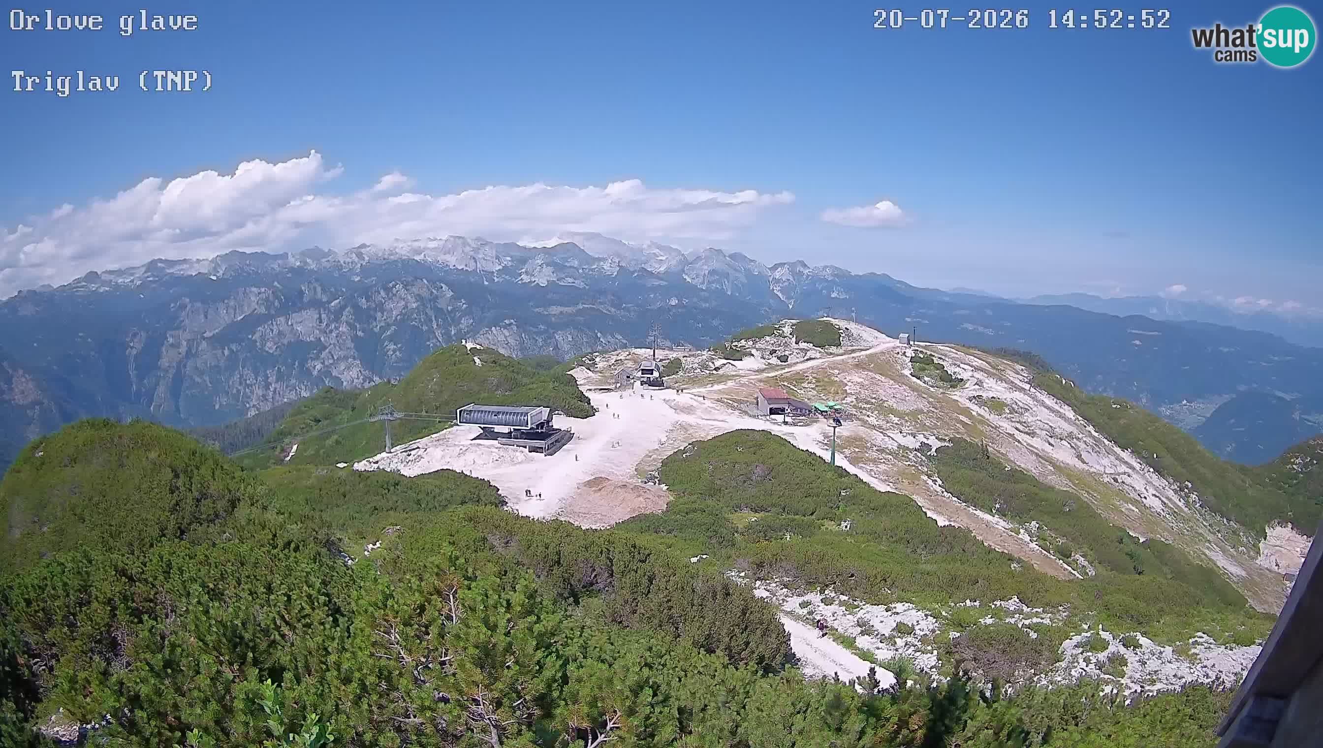 Stazione sciistica Vogel webcam Panorama dalla Orlova glave verso il Triglav