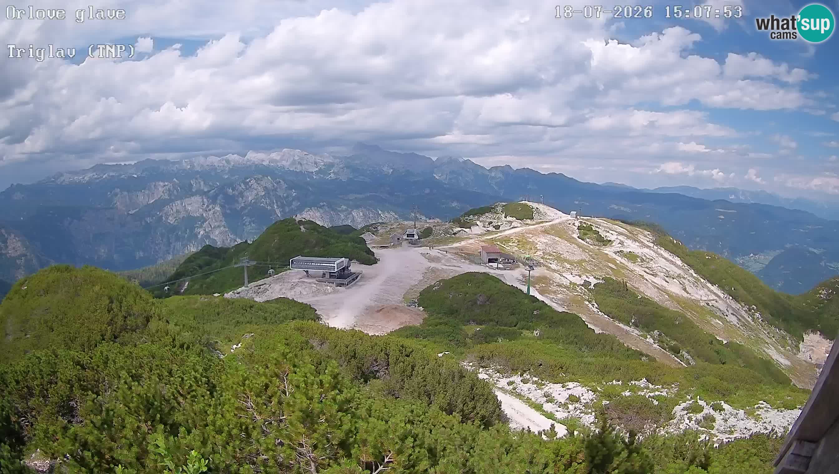 Skijalište Vogel web kamera panorama sa Orlove glave proti Triglavu