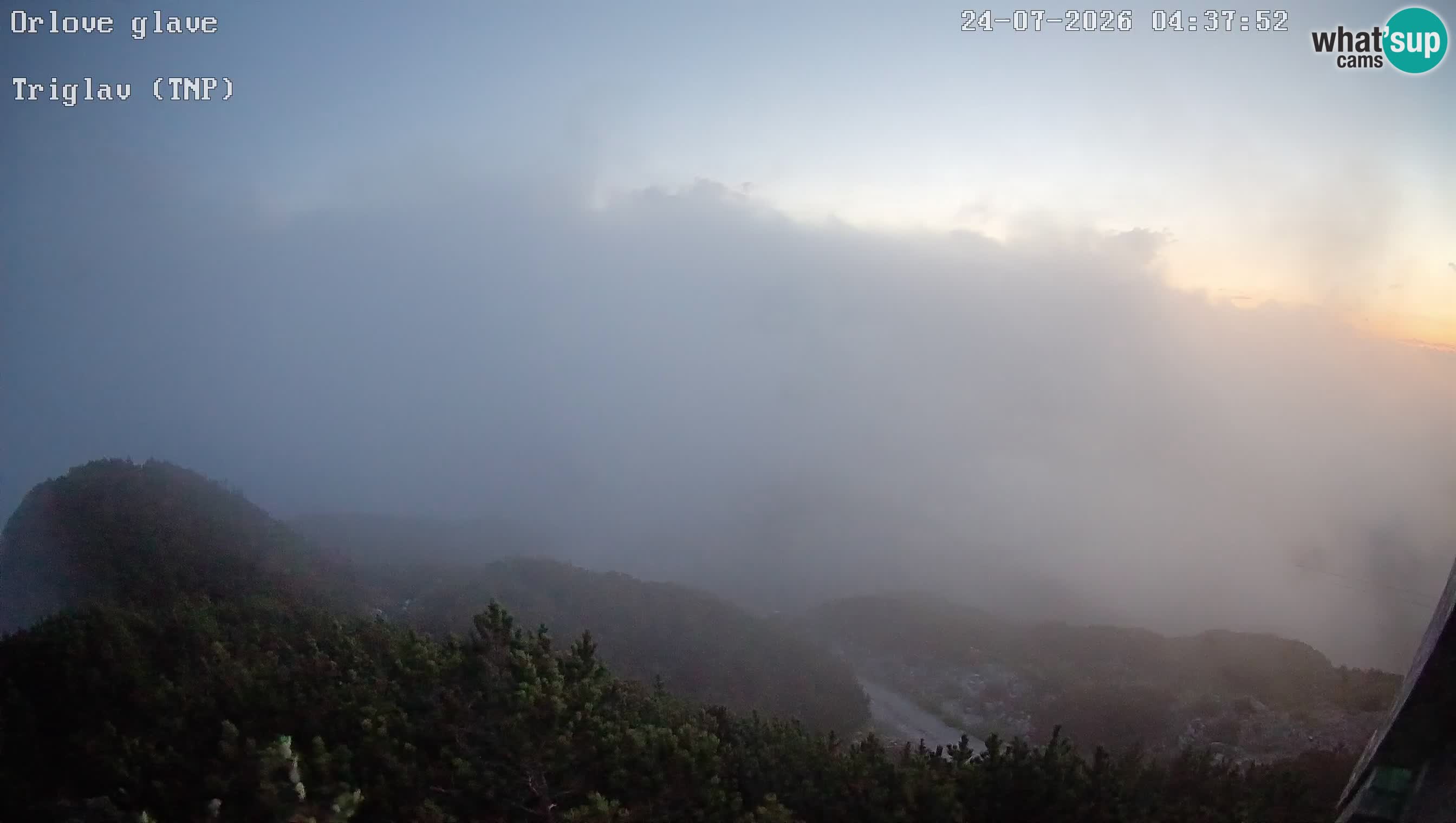 Stazione sciistica Vogel webcam Panorama dalla Orlova glave verso il Triglav