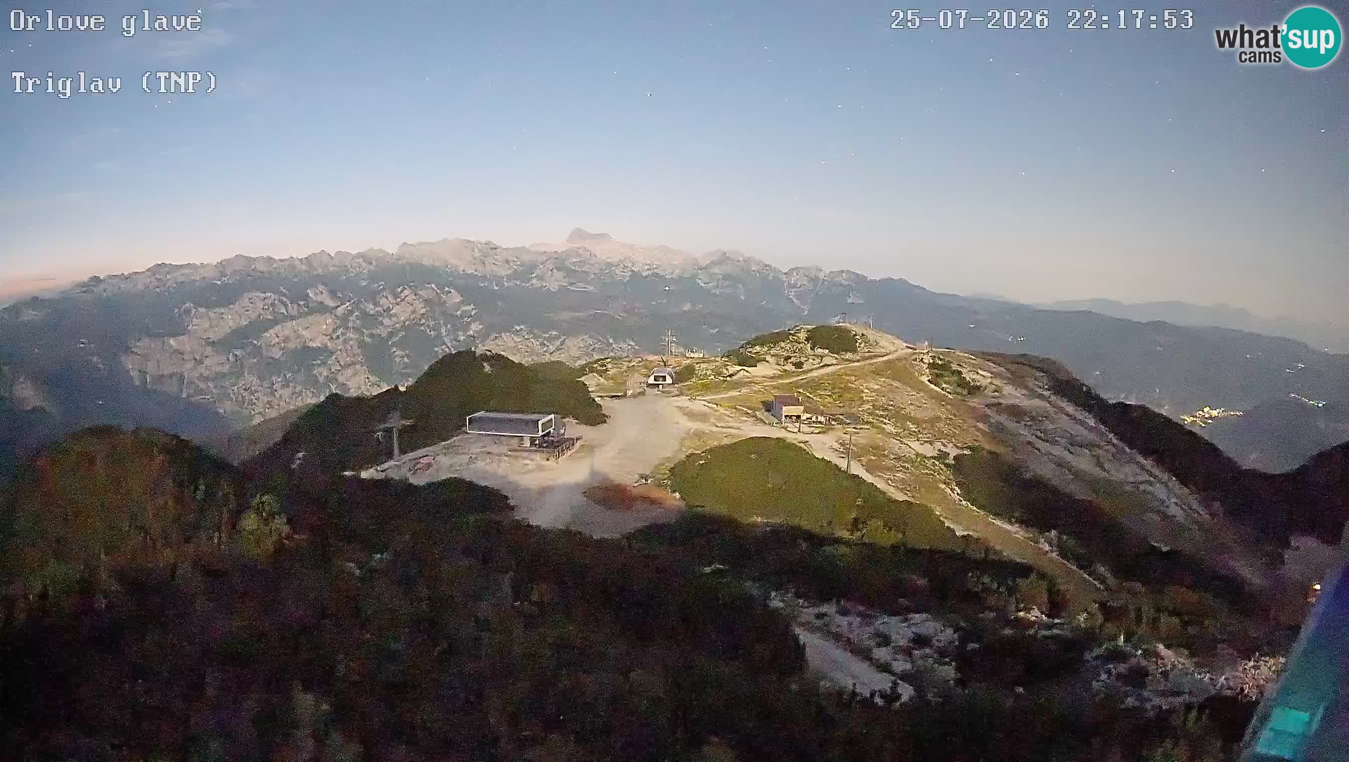 Stazione sciistica Vogel webcam Panorama dalla Orlova glave verso il Triglav